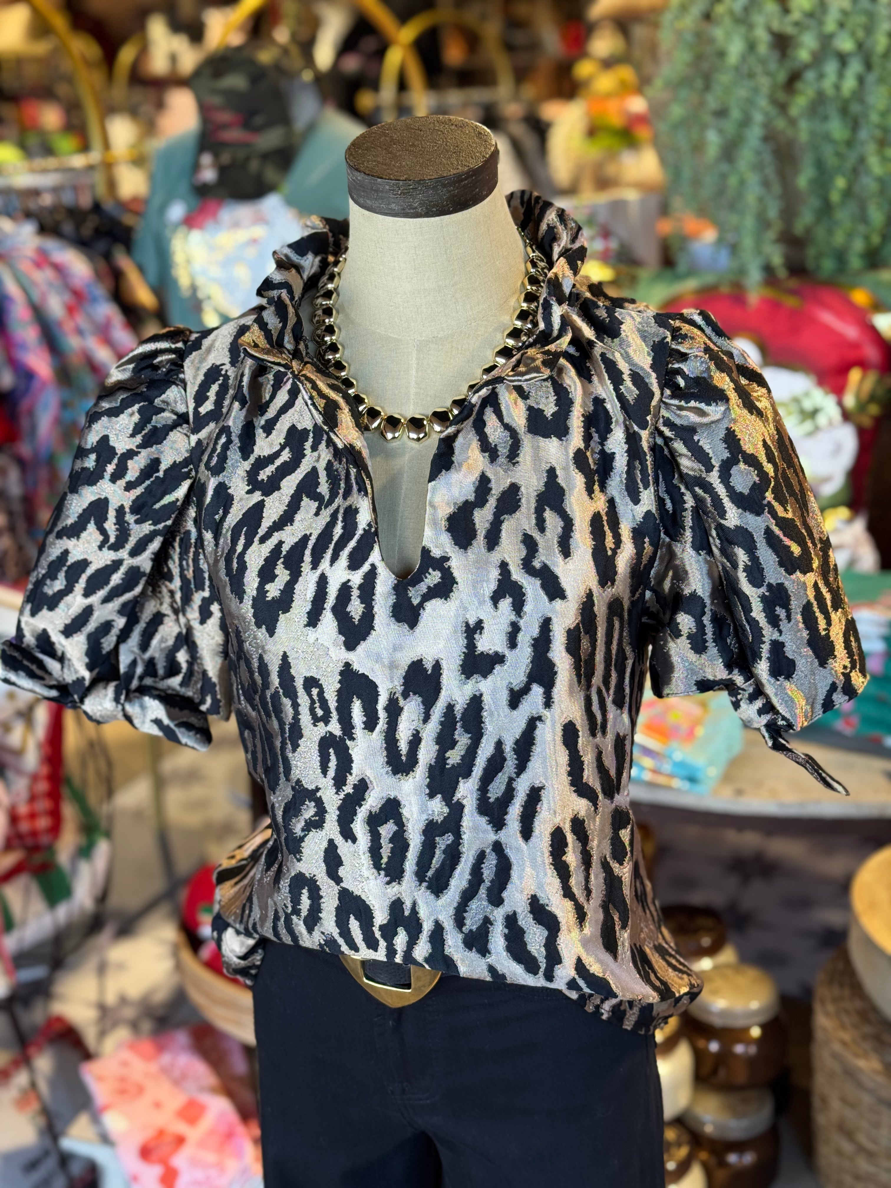 Metallic Cheetah Top