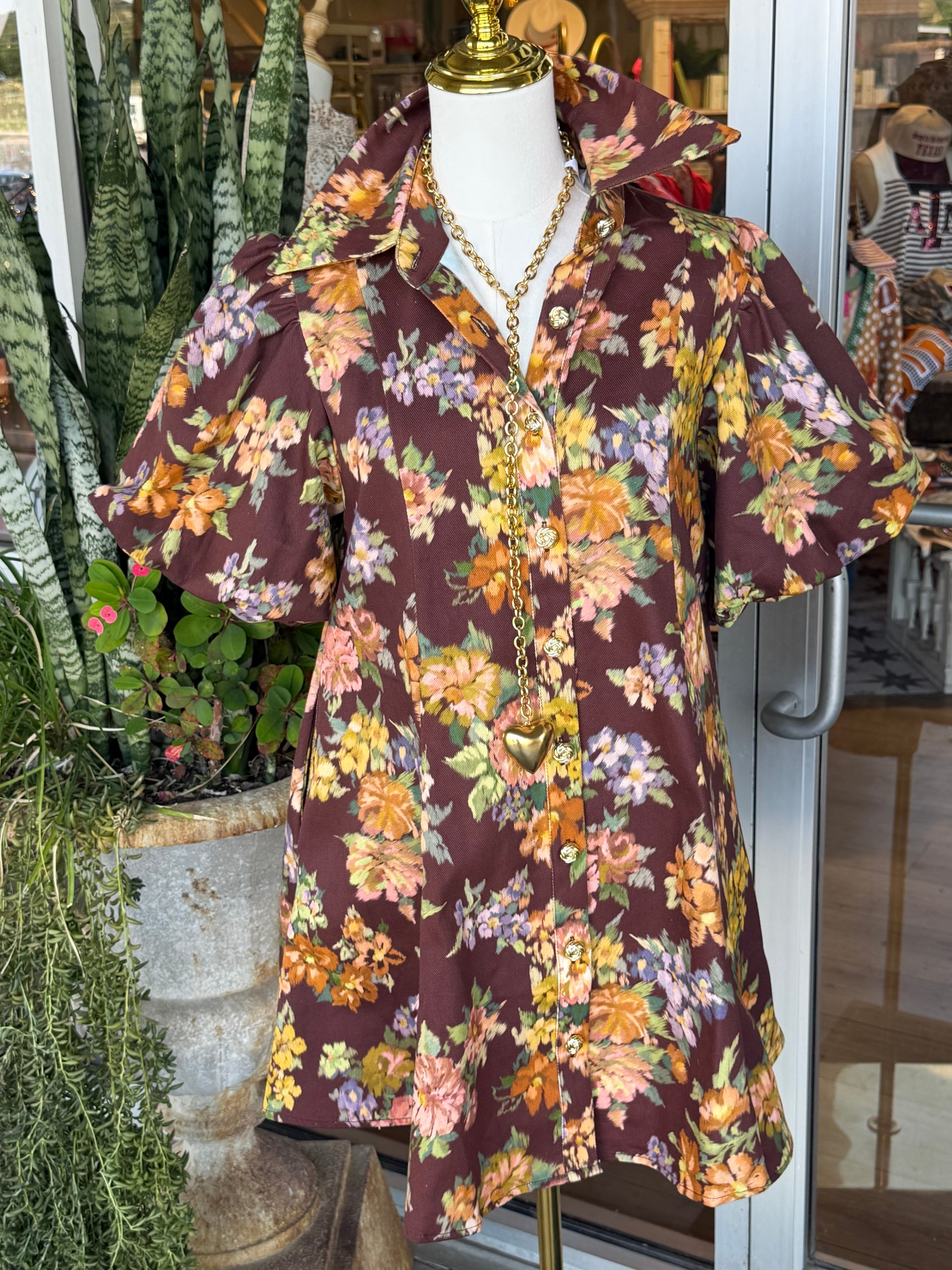 Josie Floral Puff Sleeve Mini Dress
