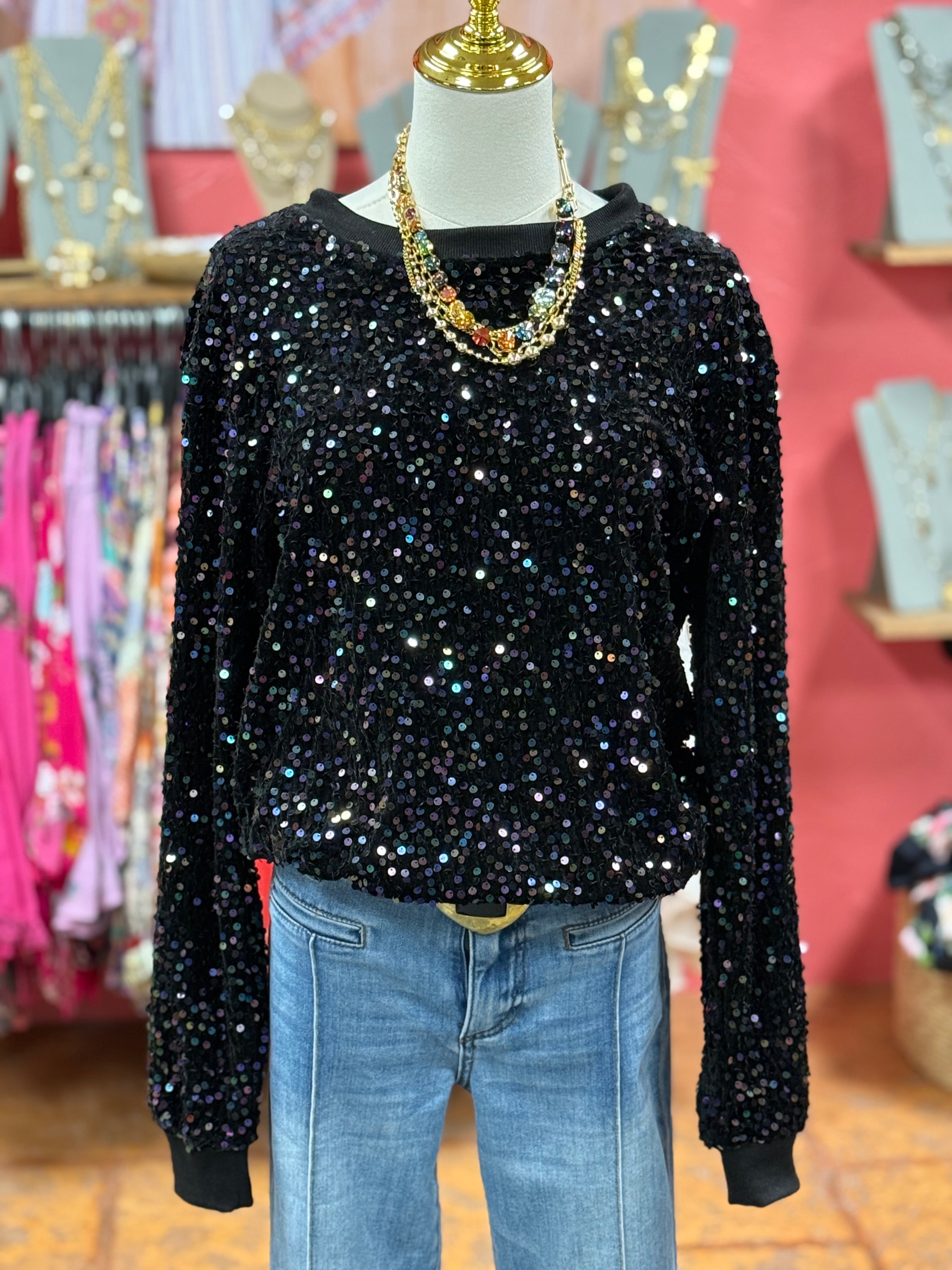 All Over Sequins Sweatshirt