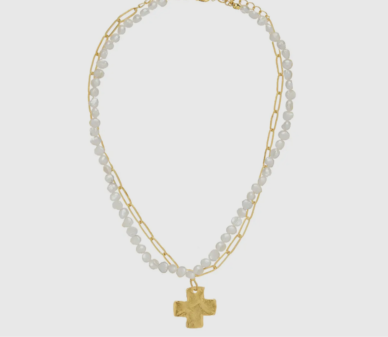 Cross Piper Paperclip Necklace