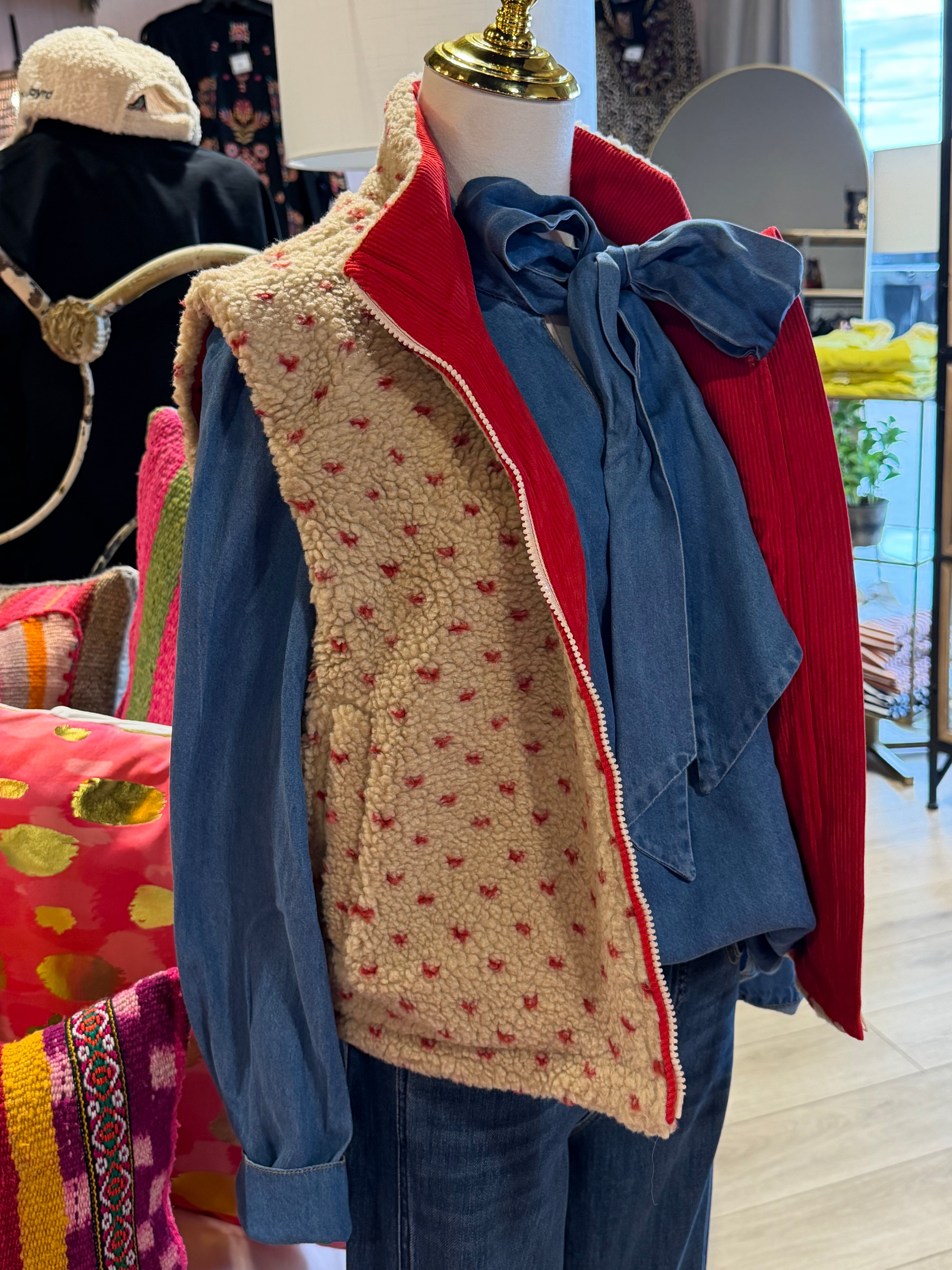 Annie Fleece/Corduroy Vest