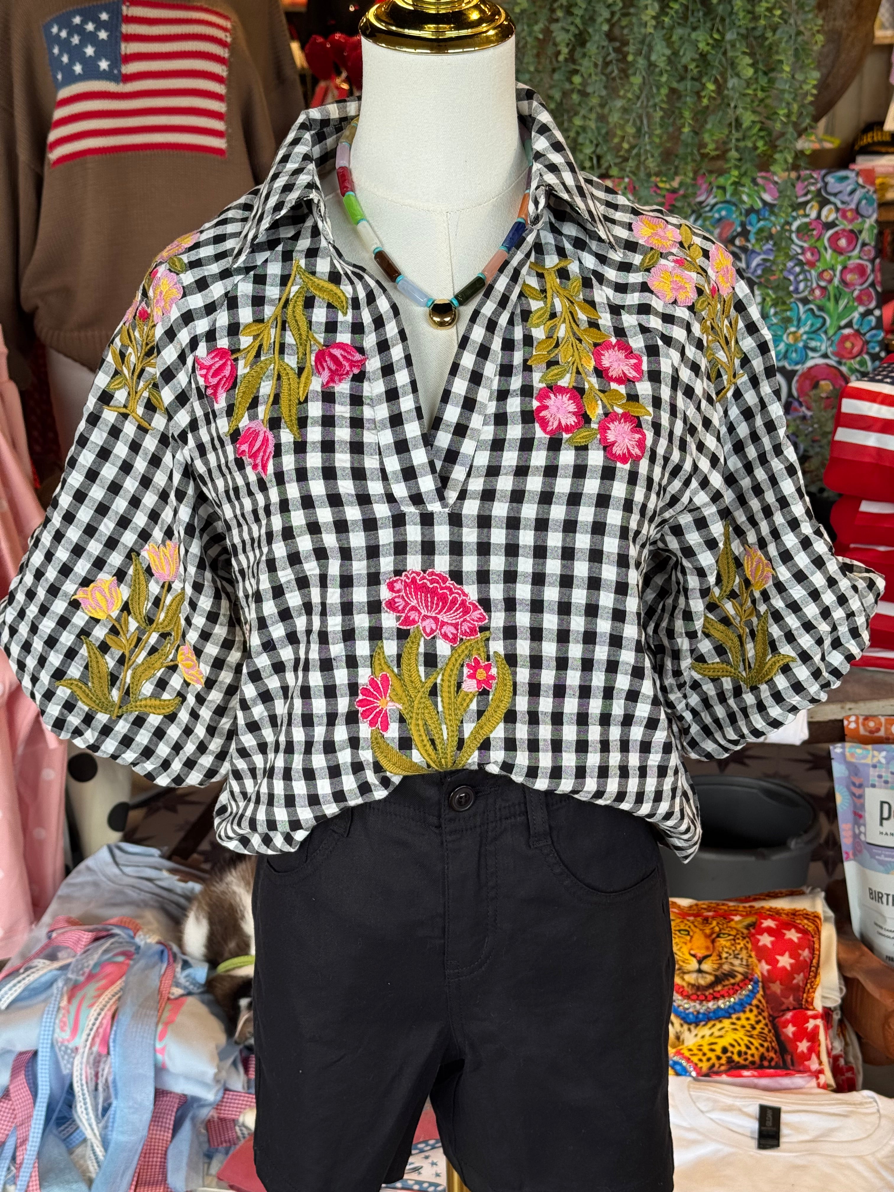 Riana Floral Embroidery Top