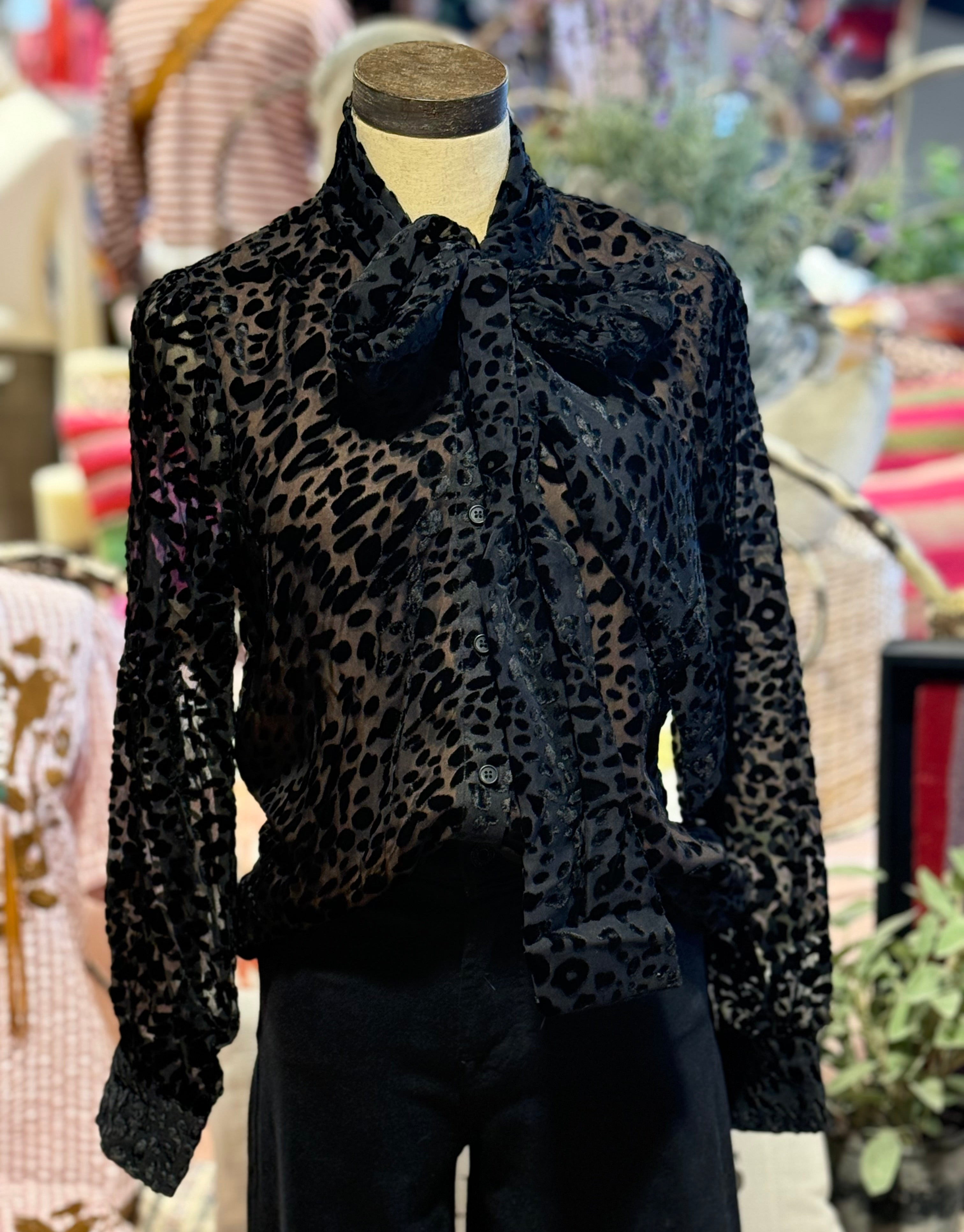 Leopard Burnout Velvet Top