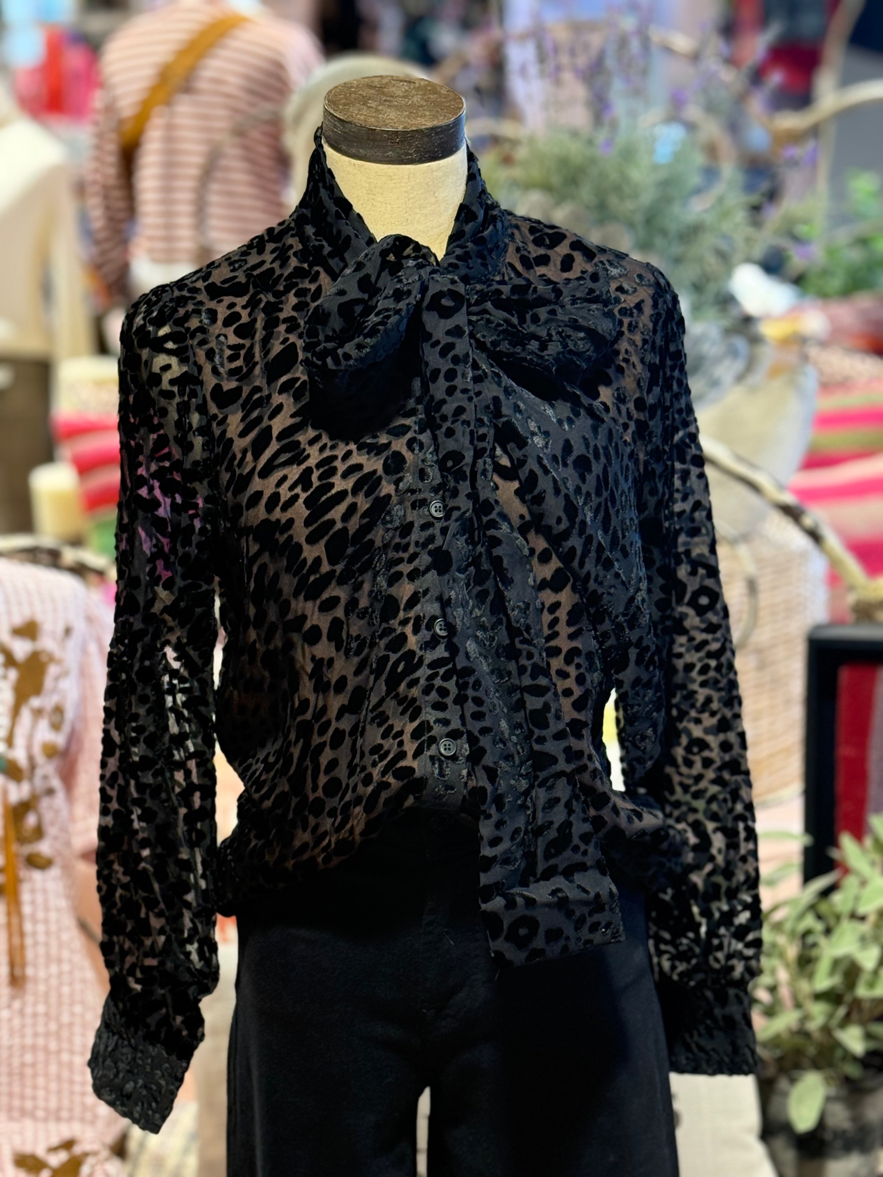 Leopard Burnout Velvet Top