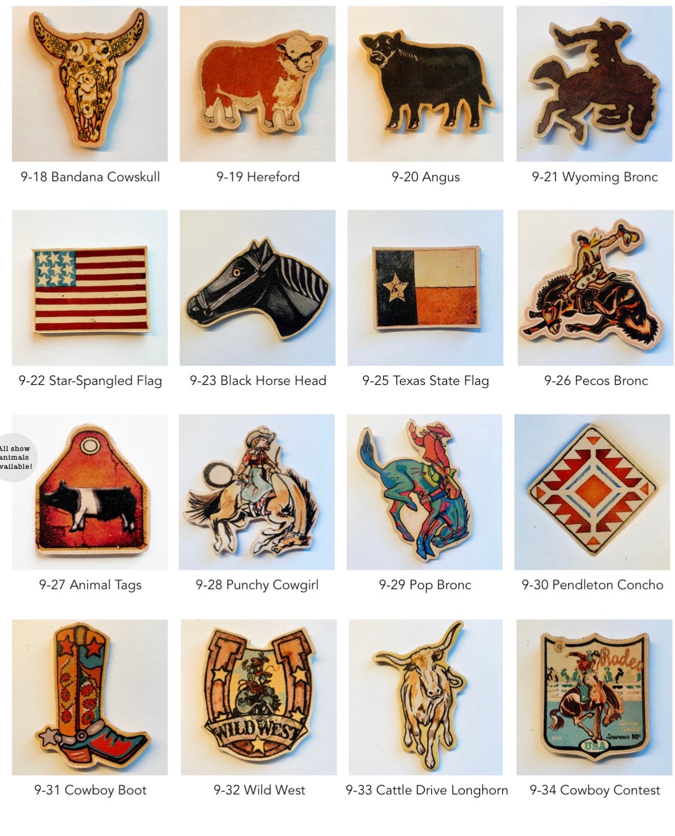 Leather Pins & Slides- Assorted