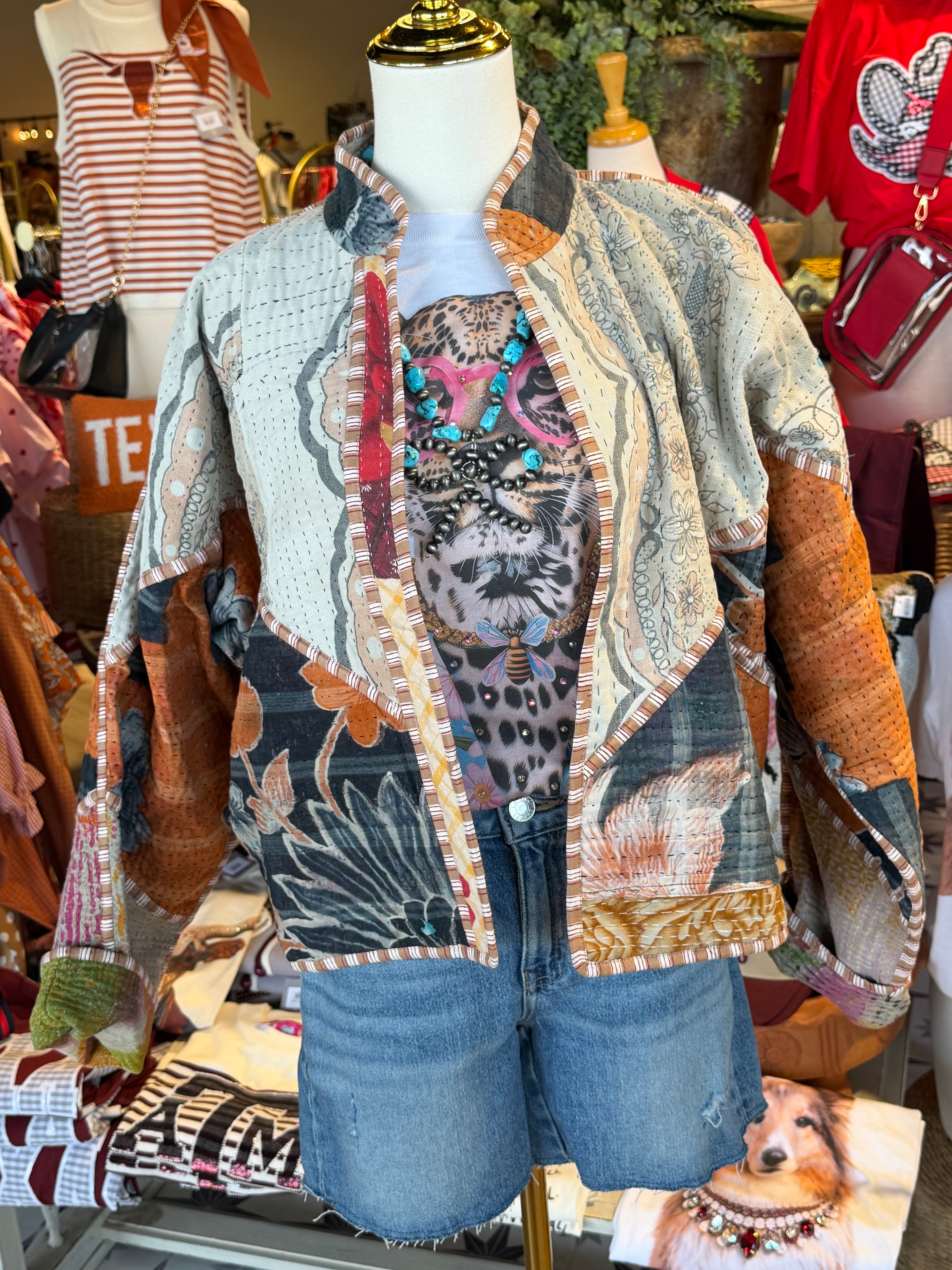 Kantha Quilted Jacket – Patchwork One-of-a-Kind Coat