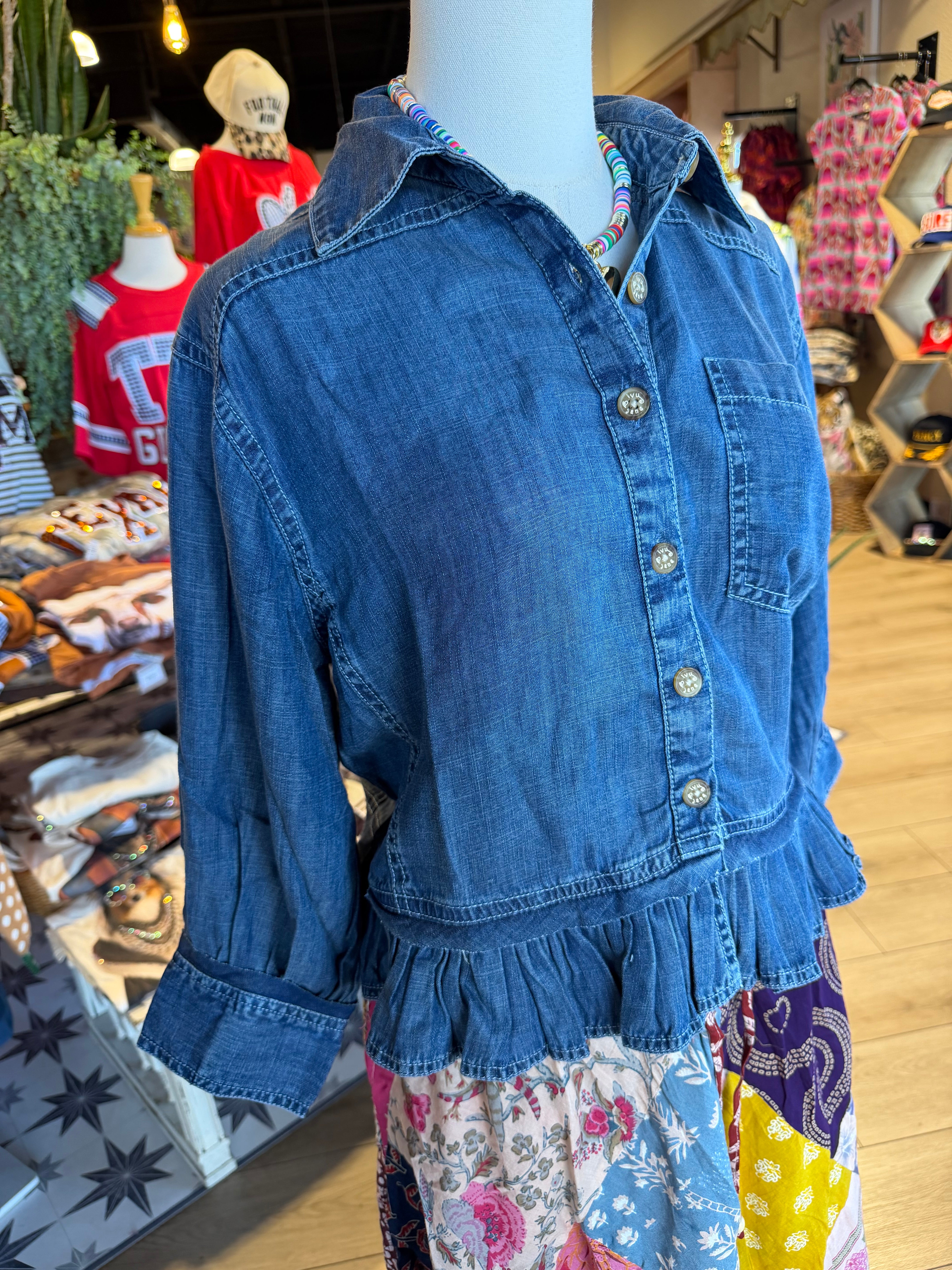 Peplum Denim Jacket/Top