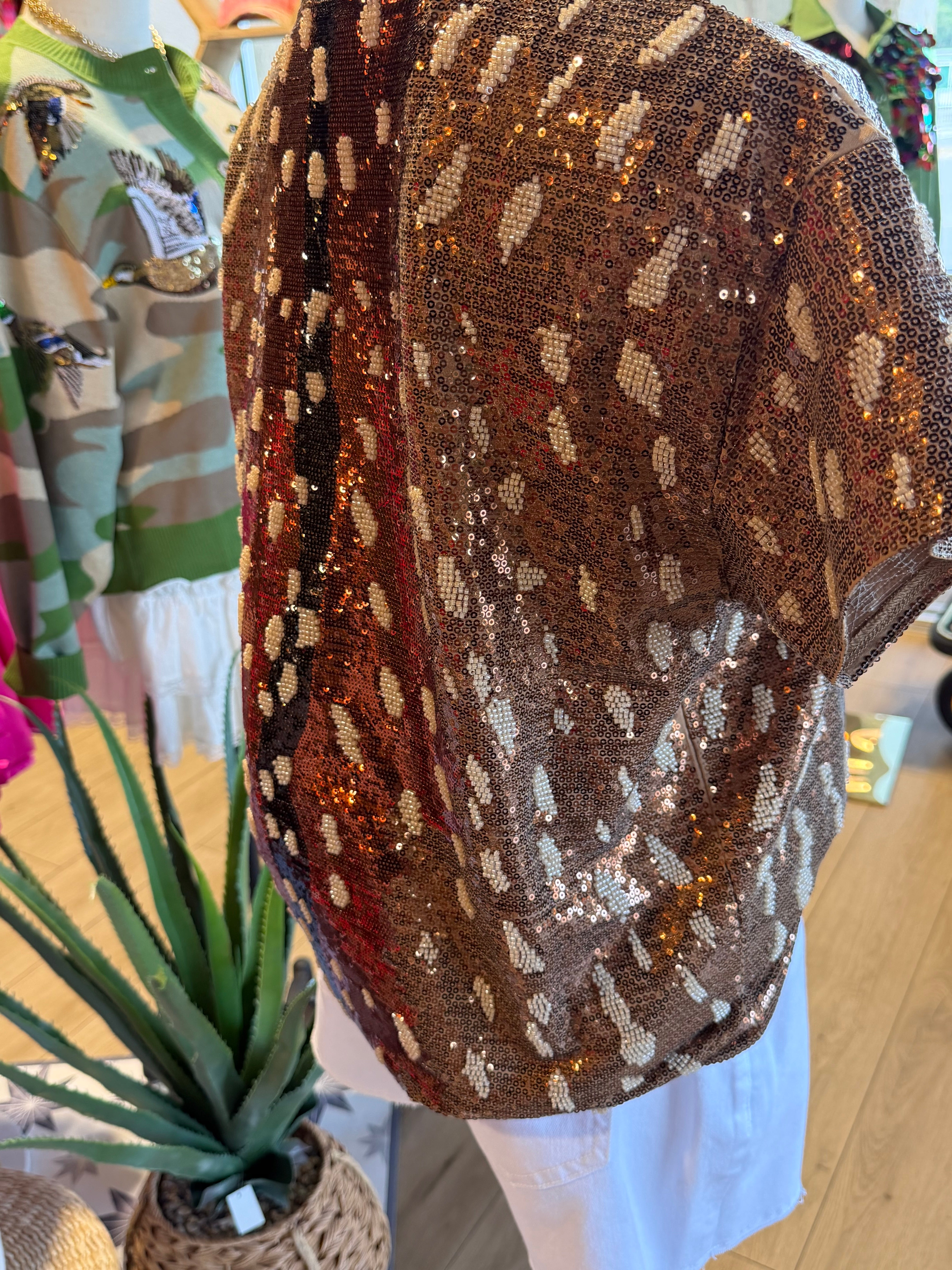 Sequin Deer Tee