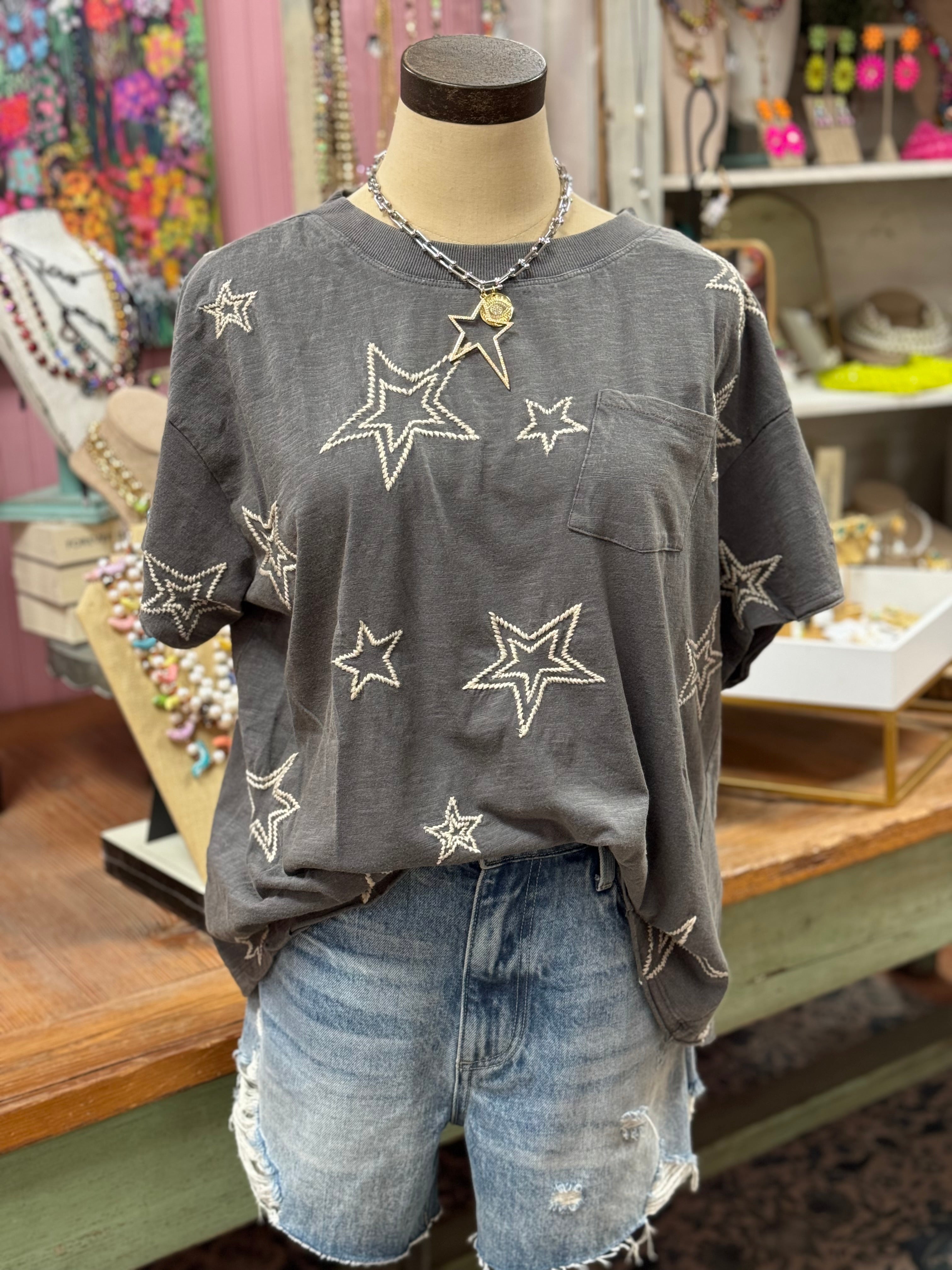 Embroidered Star Tee