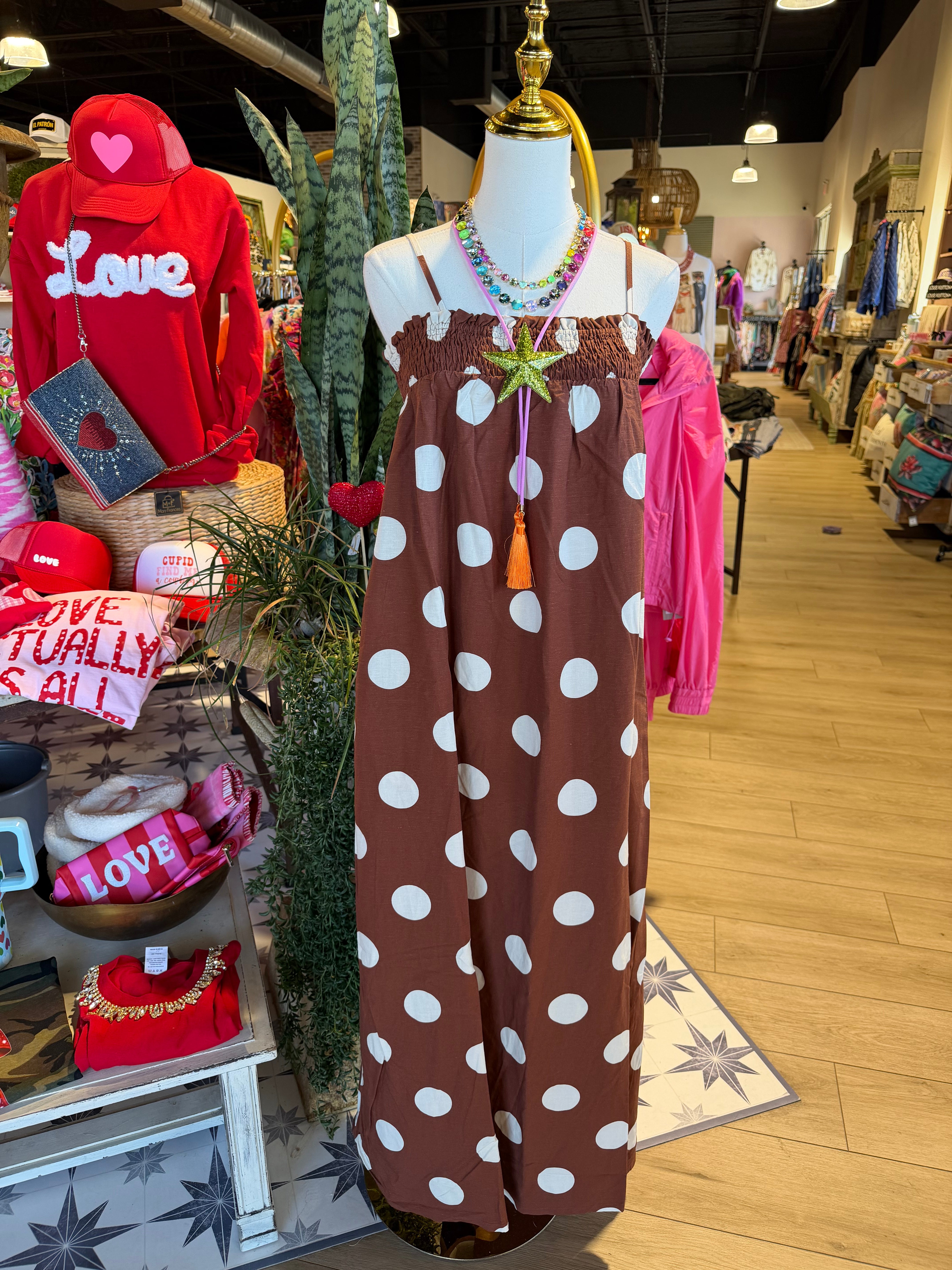 Brown Polka Dot Dress