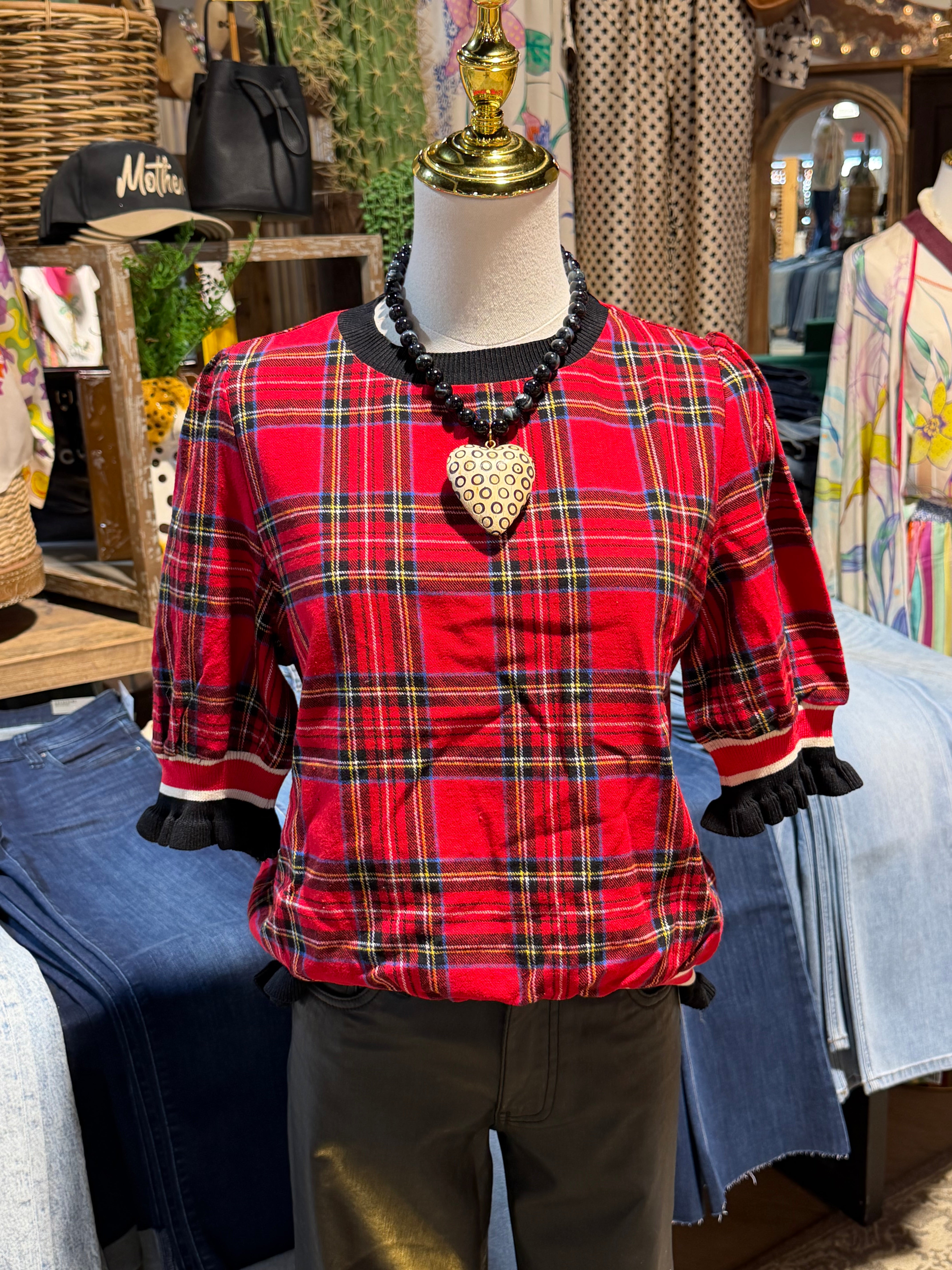 Clara Plaid Top