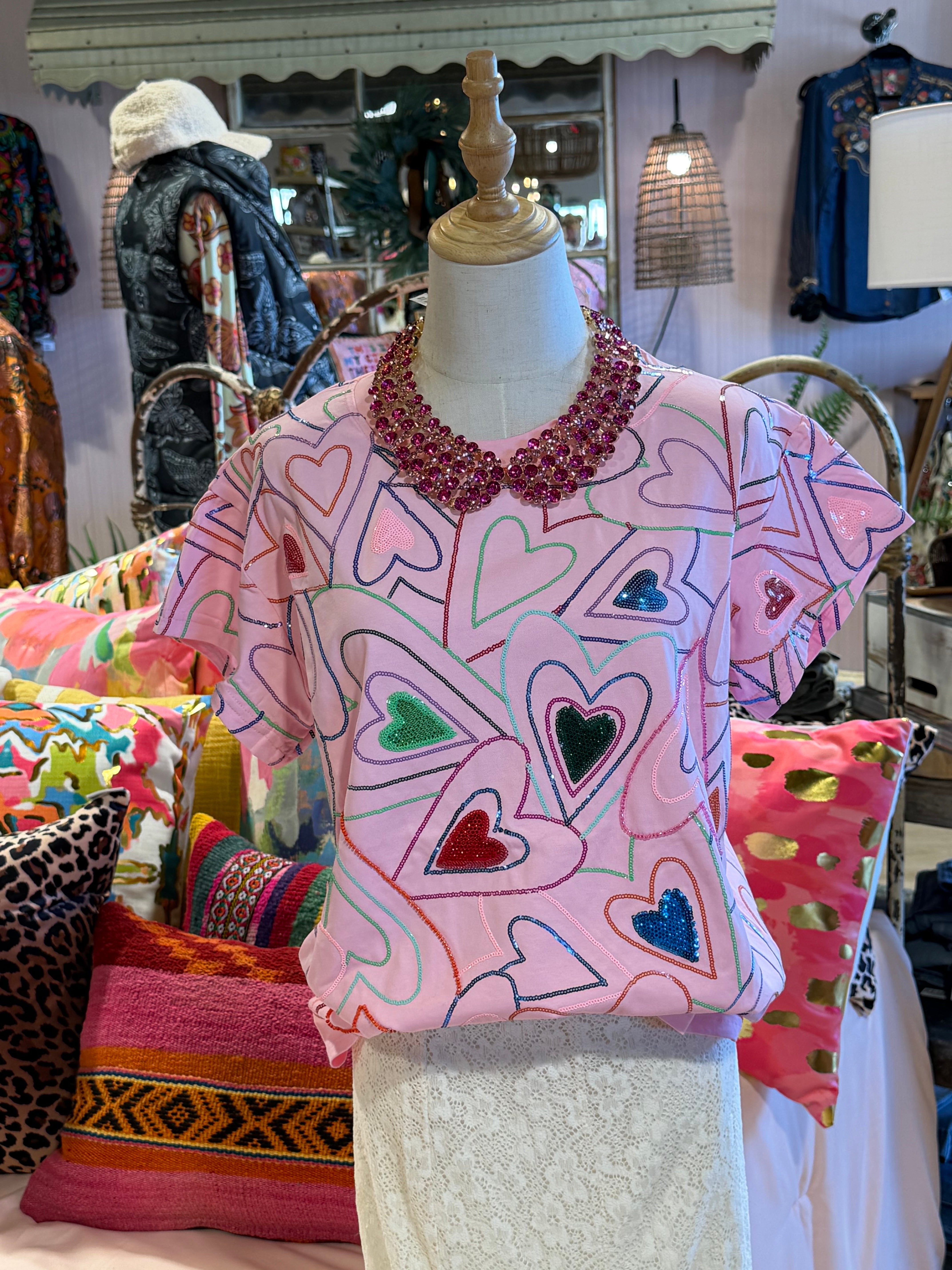 Groovy Heart Sequin Tee