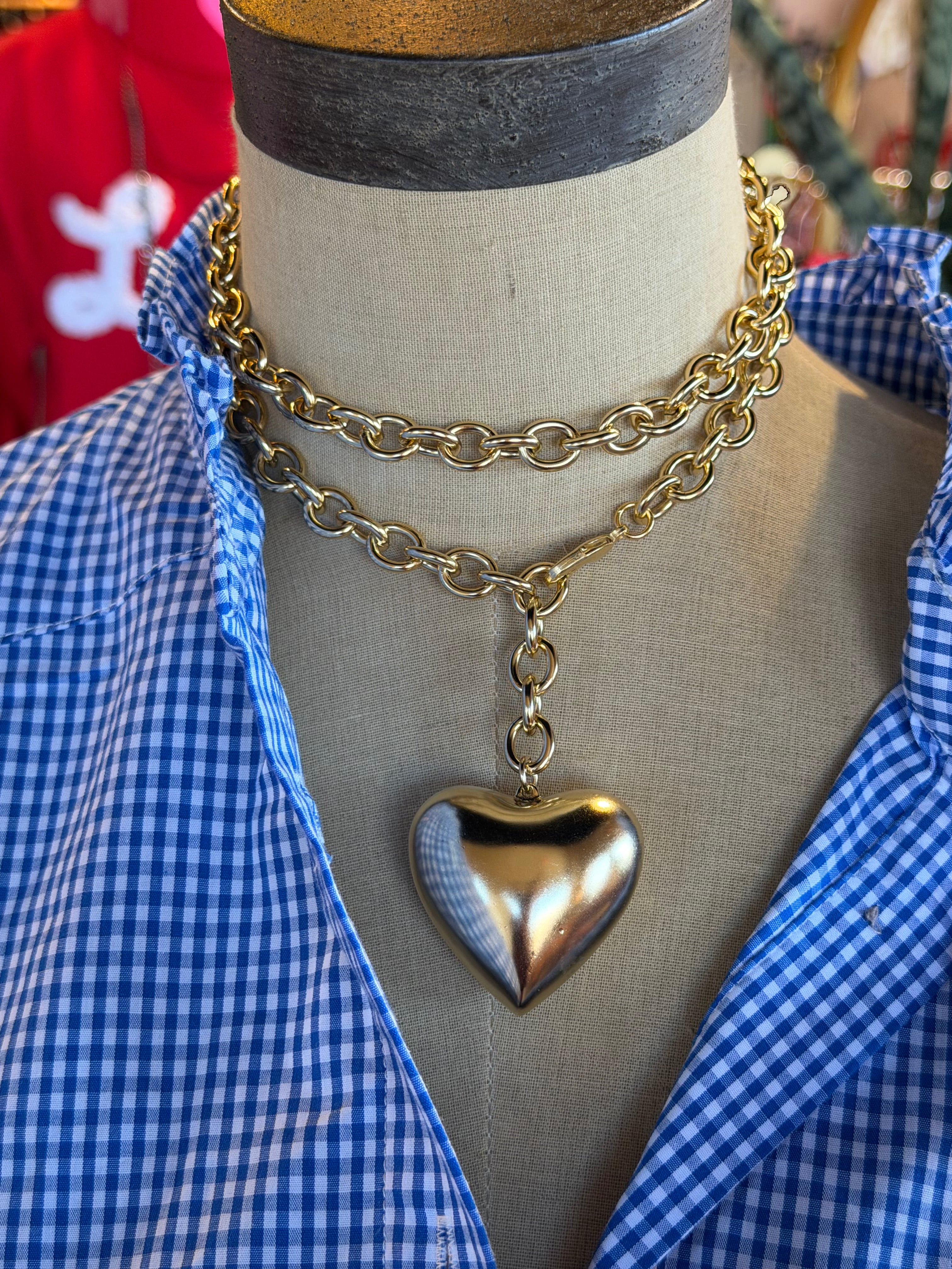 Gold Heart Lariat