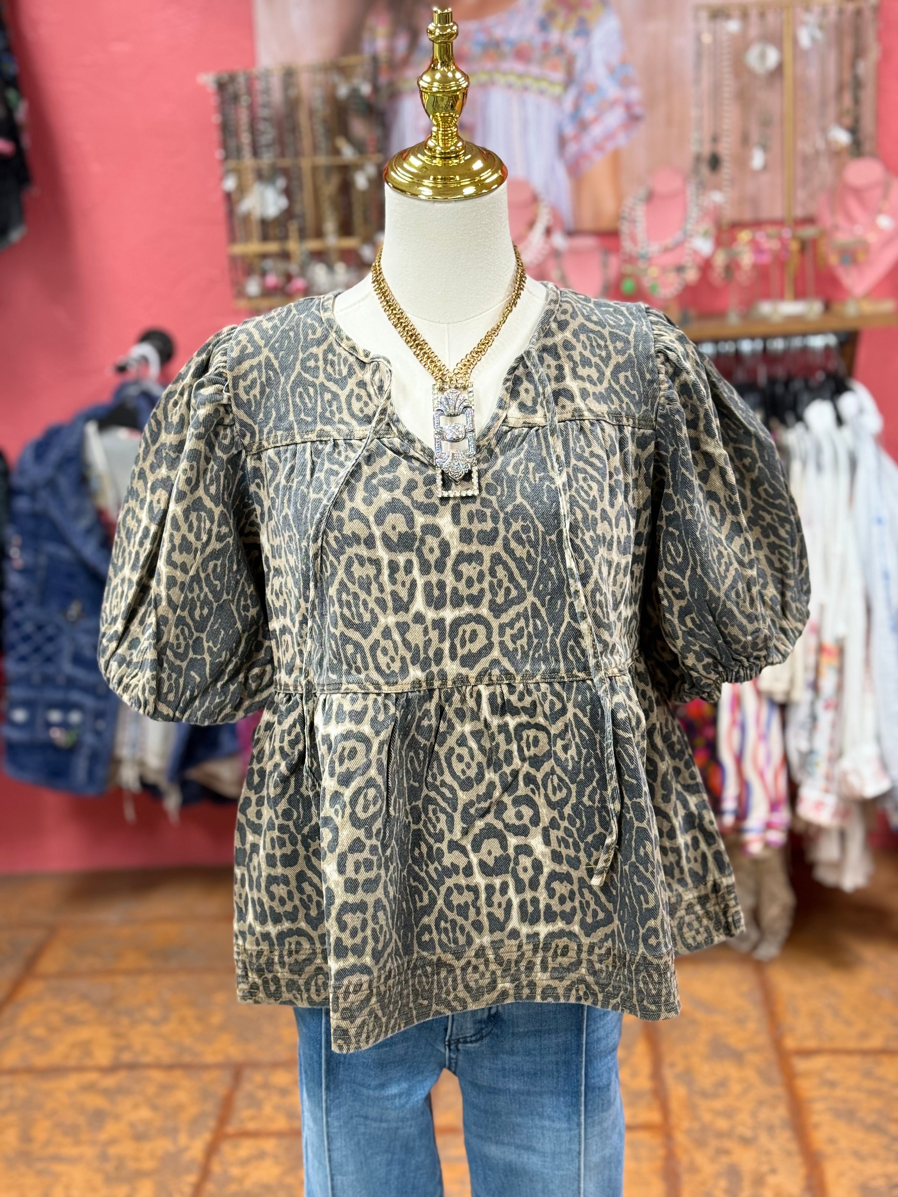 Sassy Leopard Top