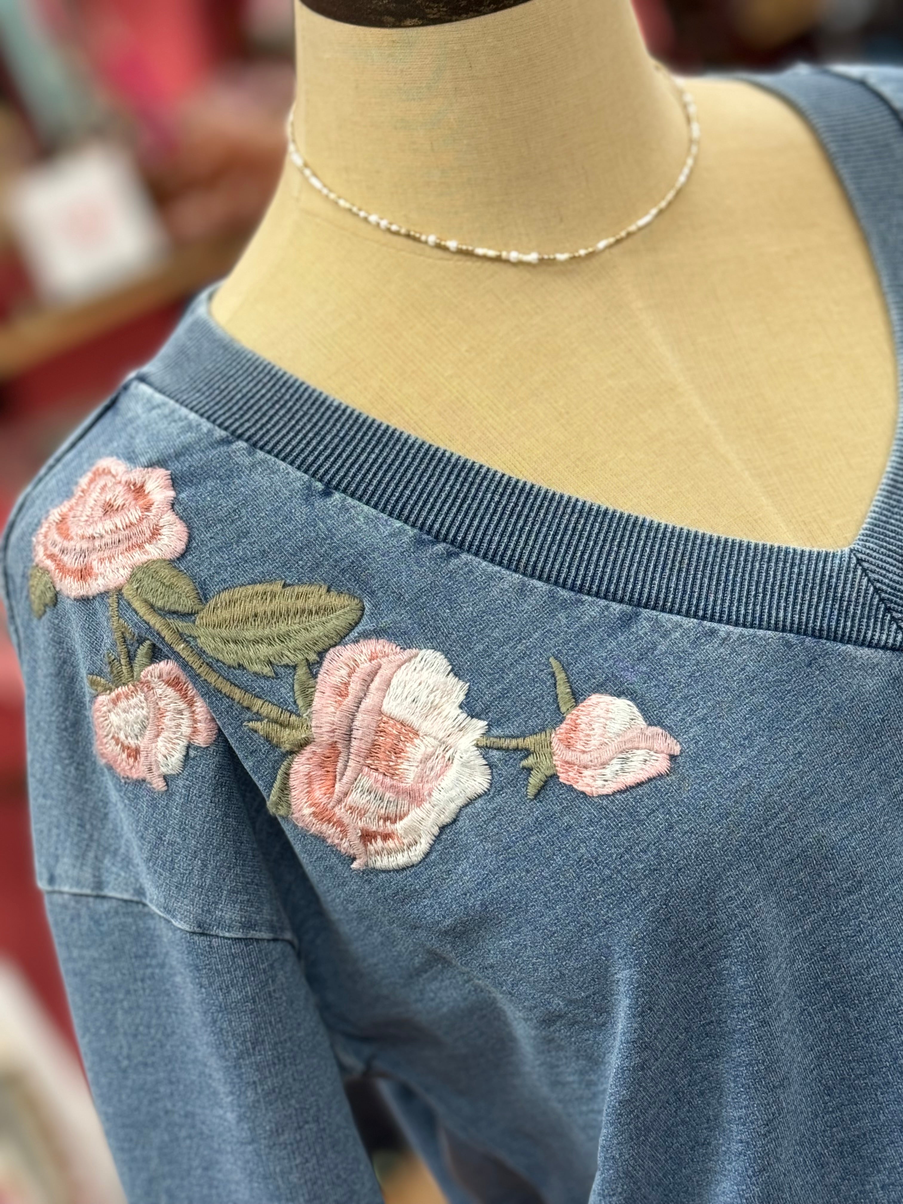 Denim & Roses Sweatshirt