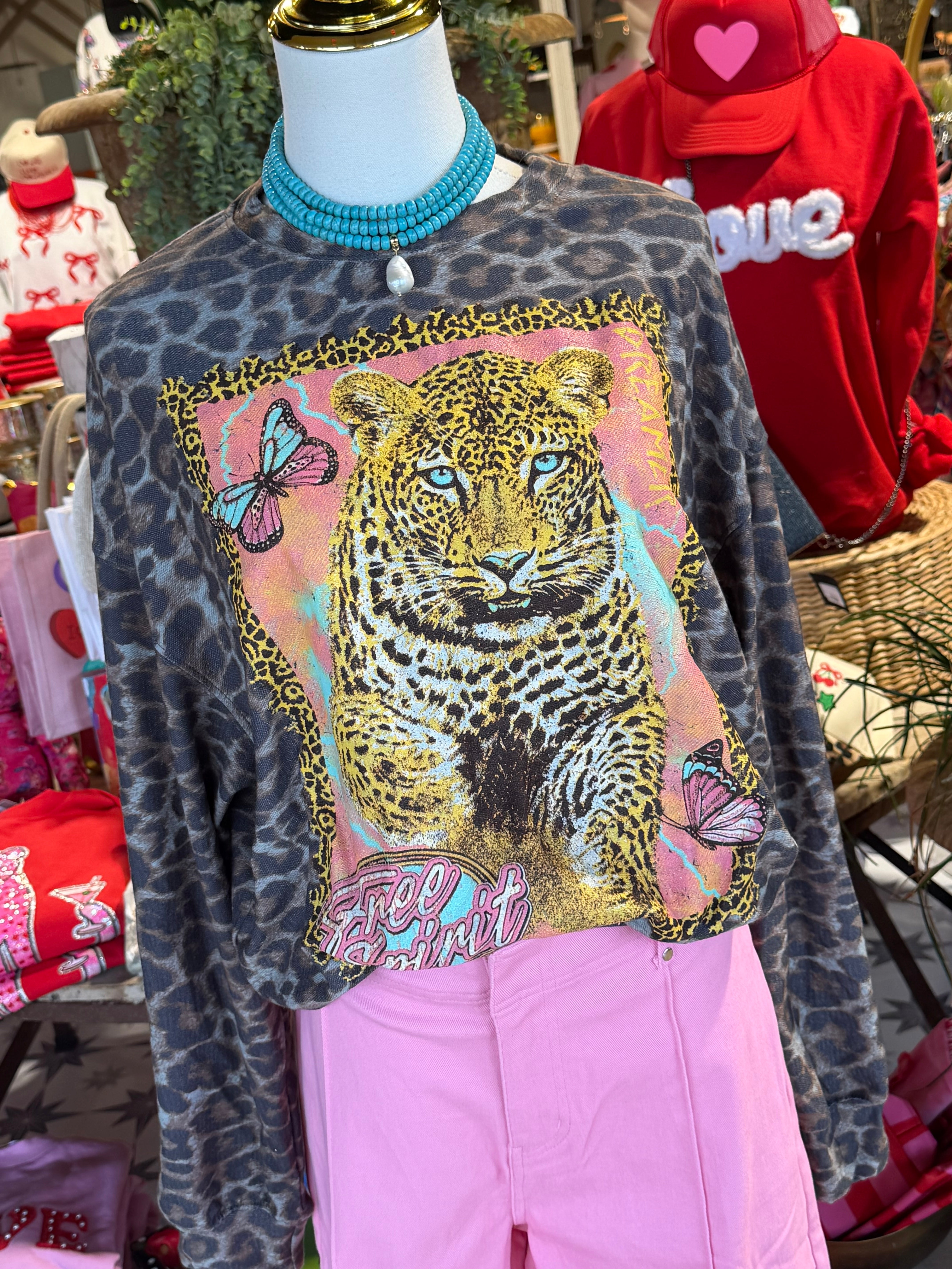 Free Spirit Leopard Pullover