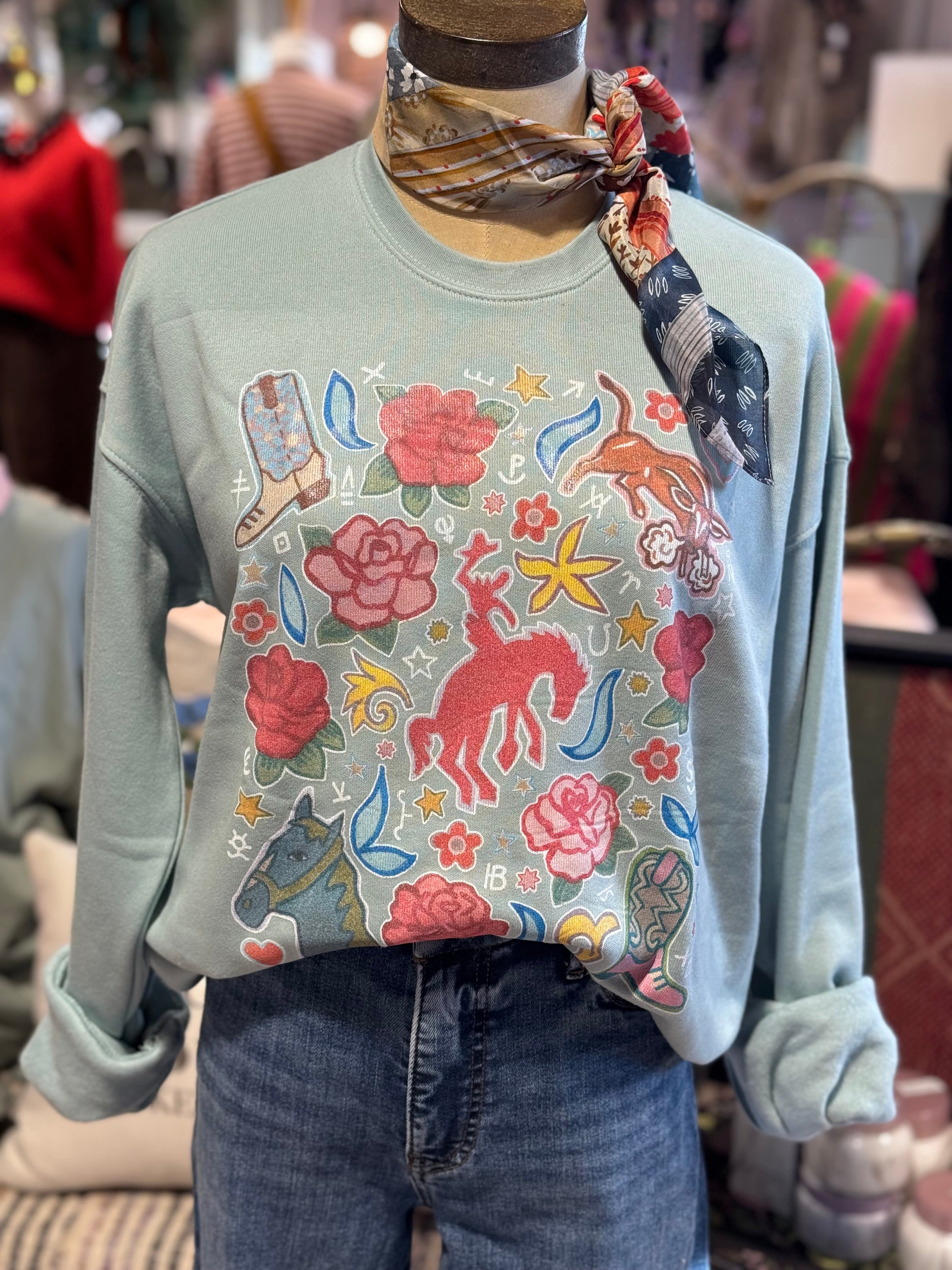 Western Rose Ranch Sweatshirt