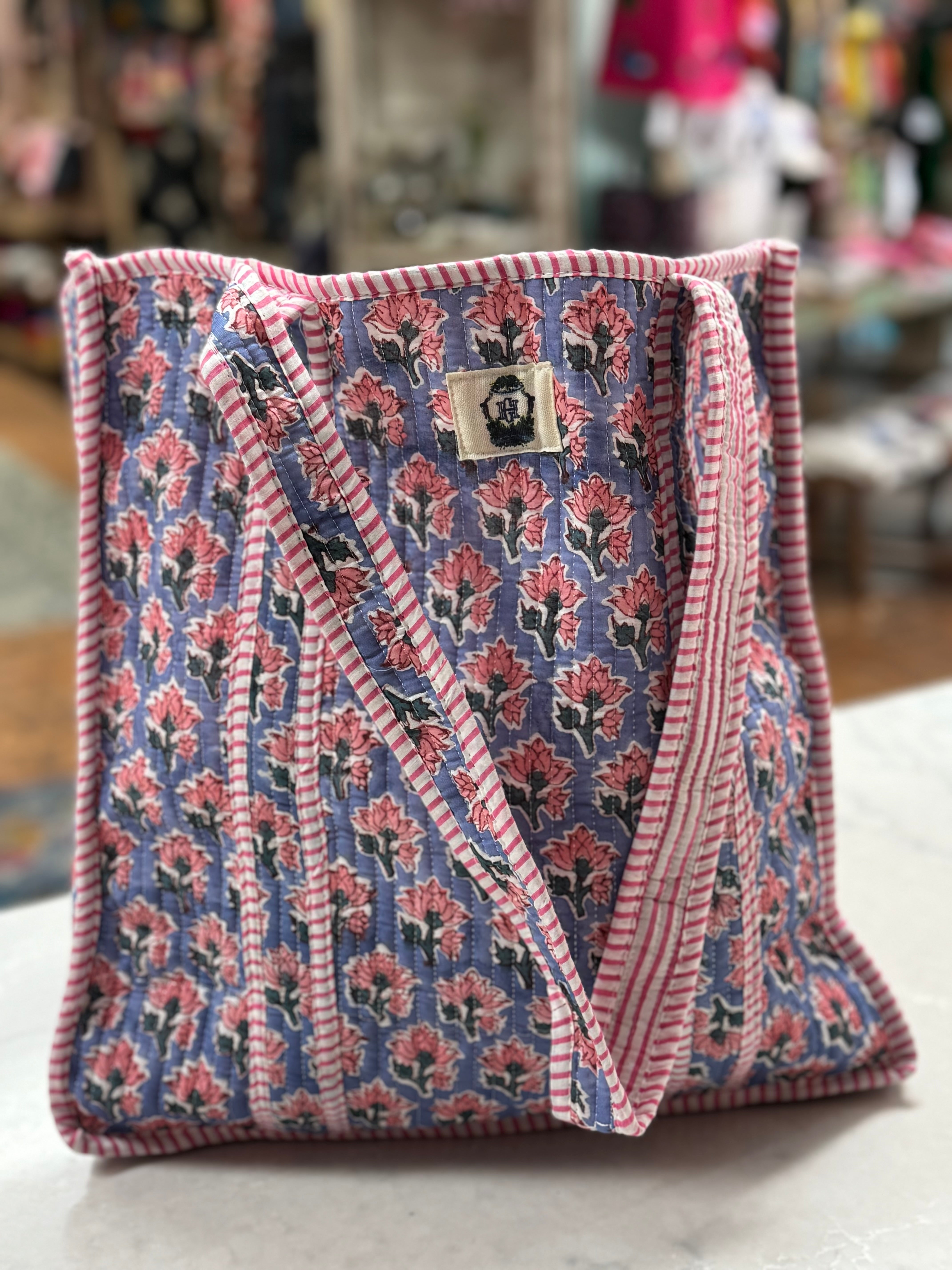 Pink Bloosom Quilted Tote