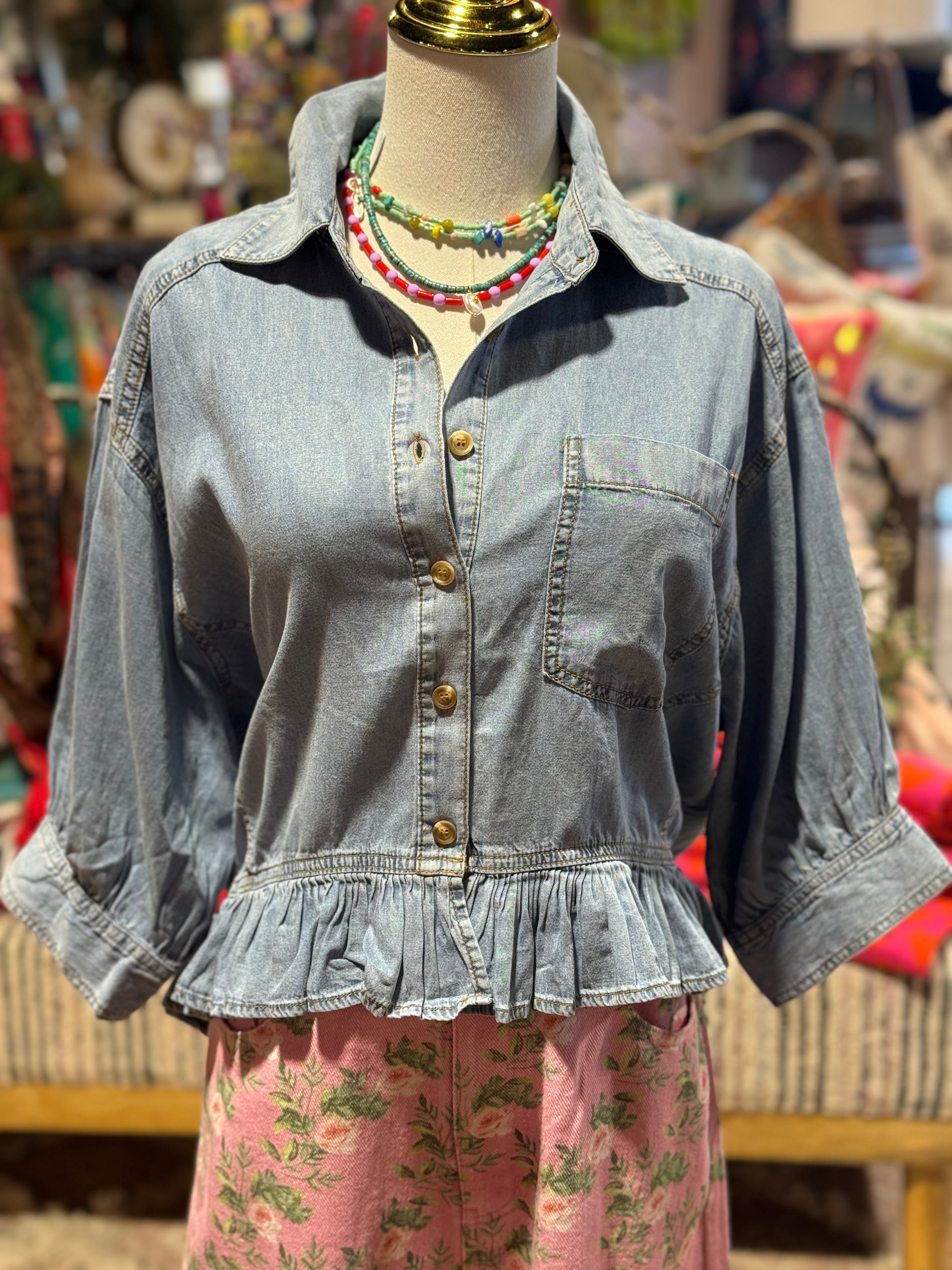 Darlene Denim Top