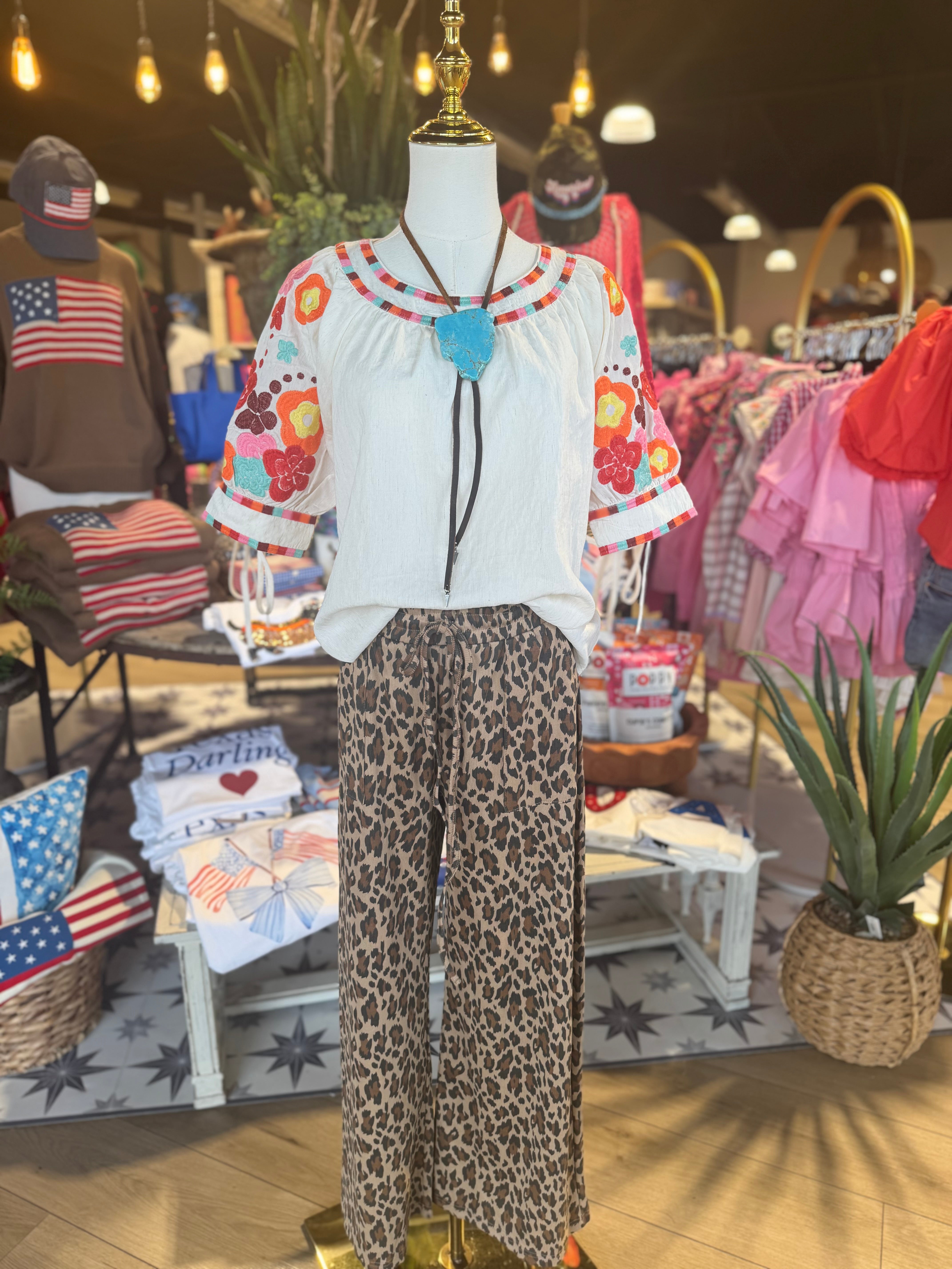 Leopard Rib Pants