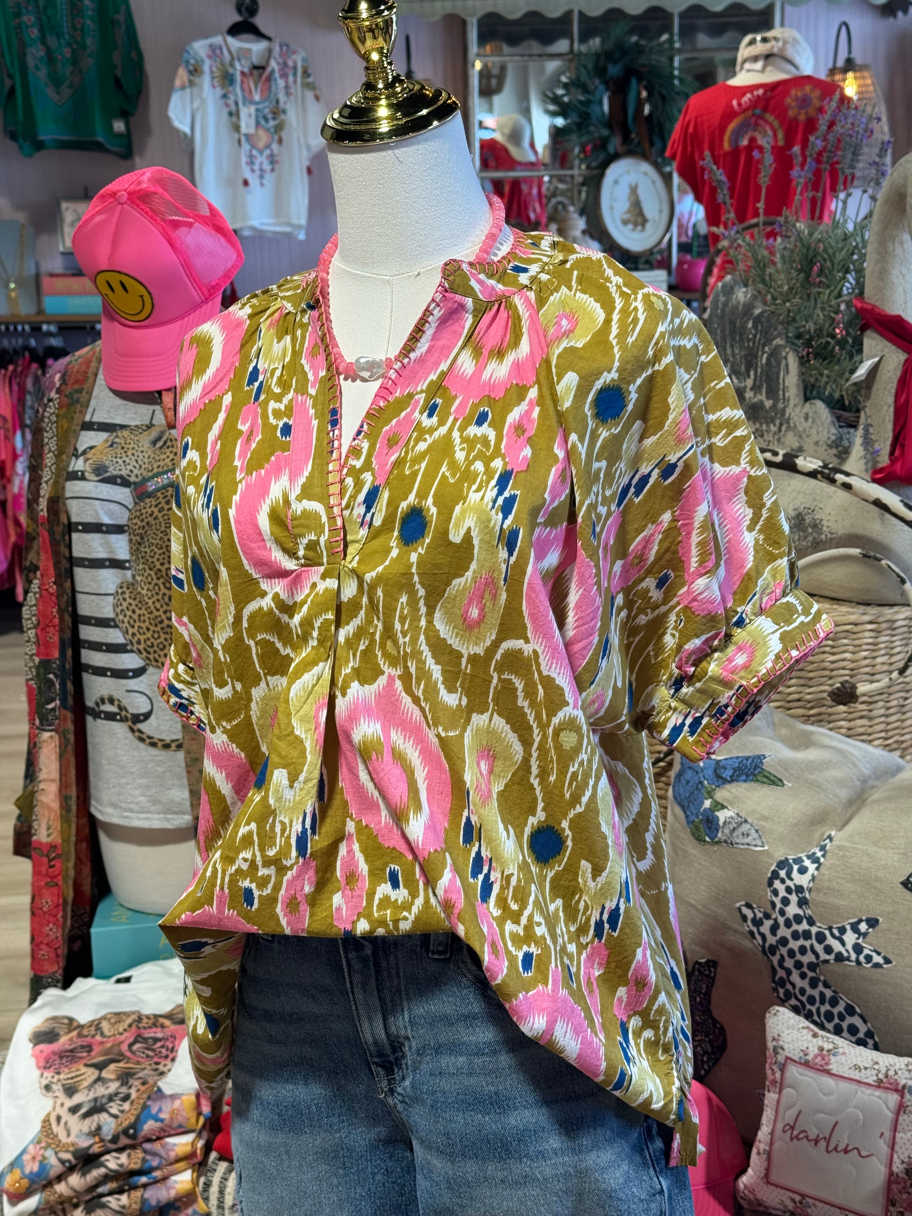 Ikat Rae Popover Top