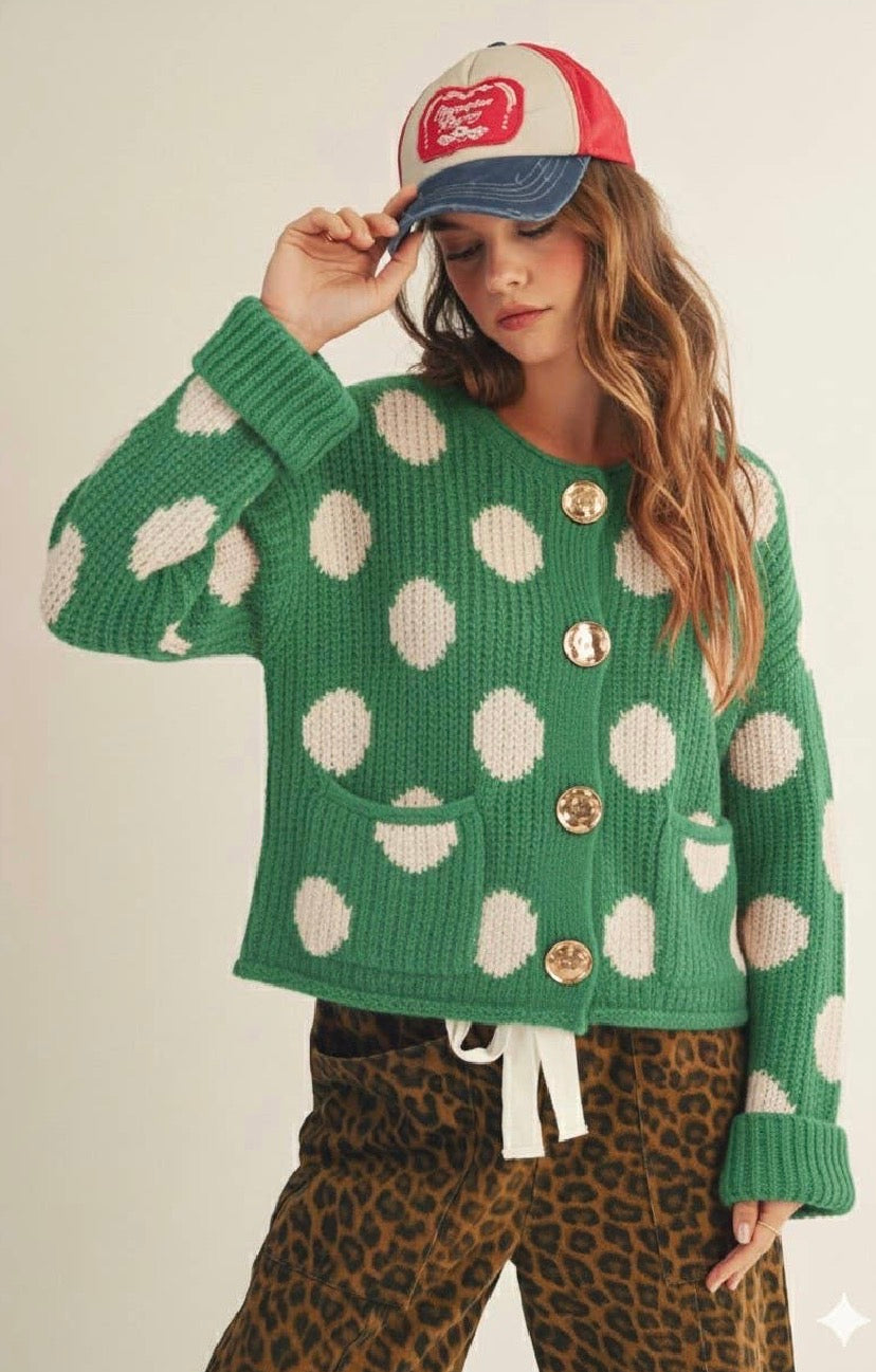 Luxe Vintage Gold Button Front Pocket Cardigan