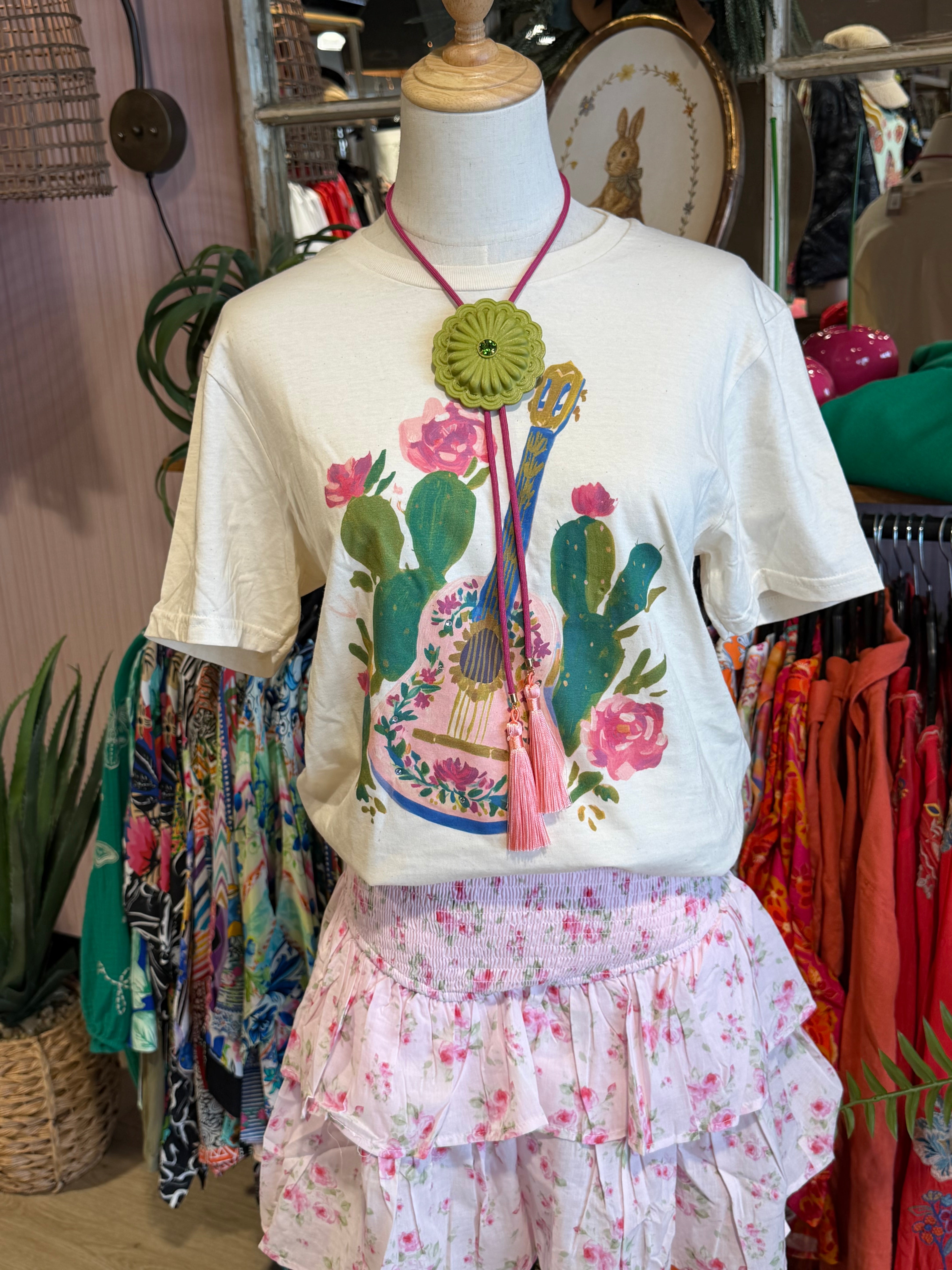 The Ellie Ruched Skort - Pink Floral Tiered Ruffle