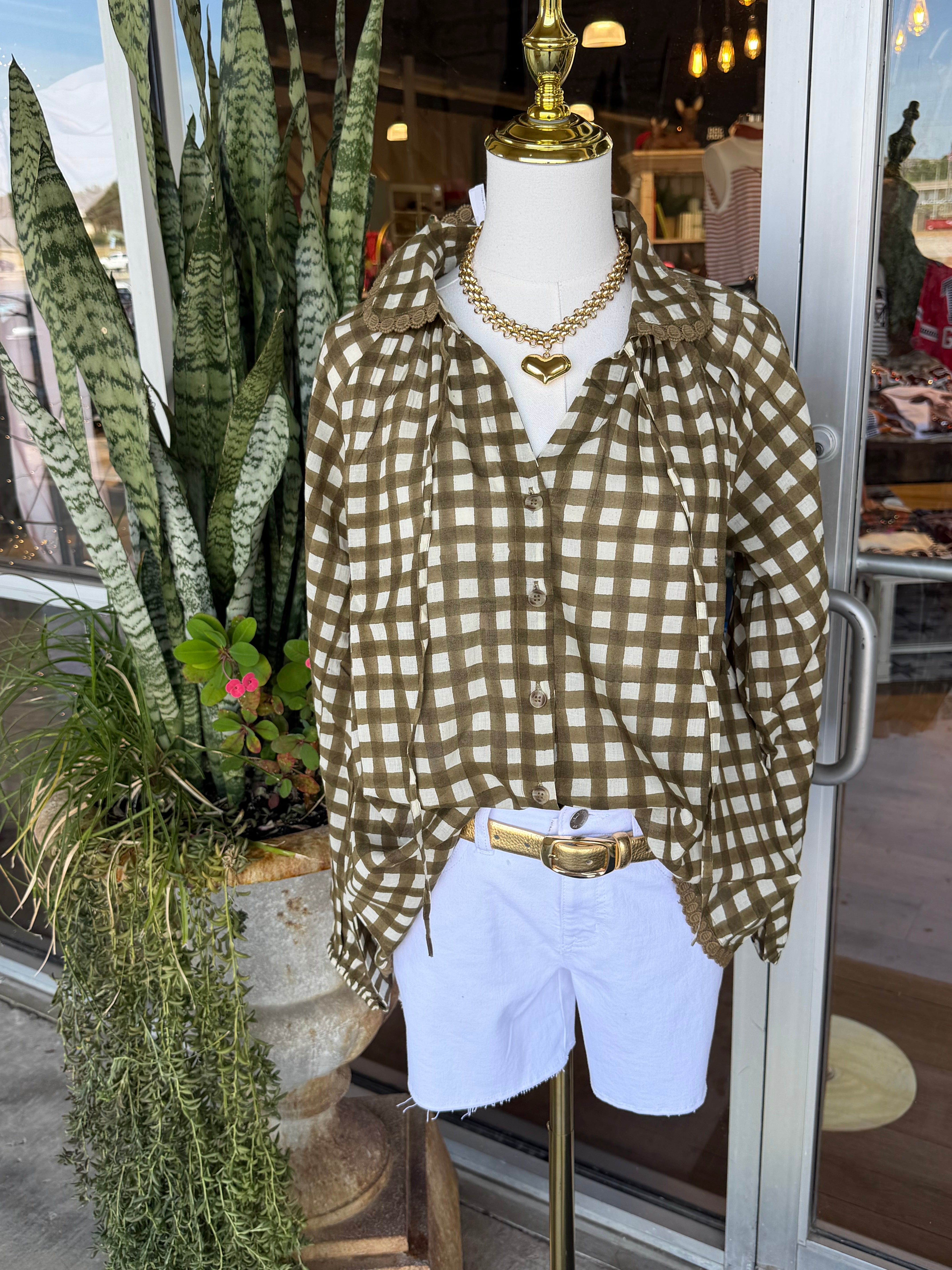 Painted Gingham Willa Top