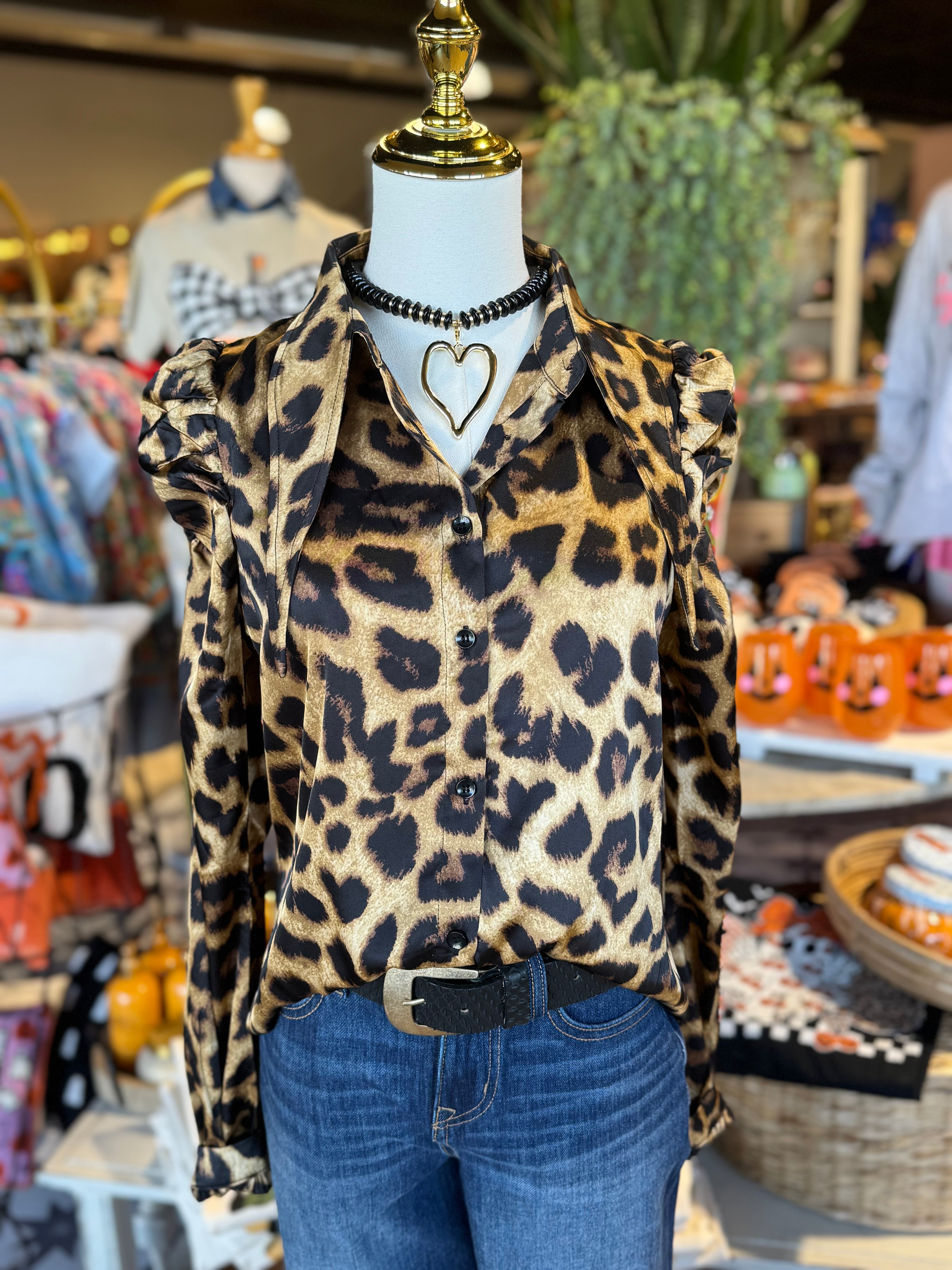 Brianna Leopard Top
