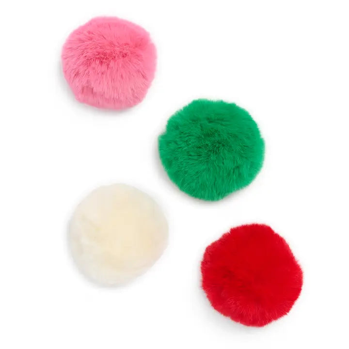 Faux Fur Pom Ornaments-Assorted