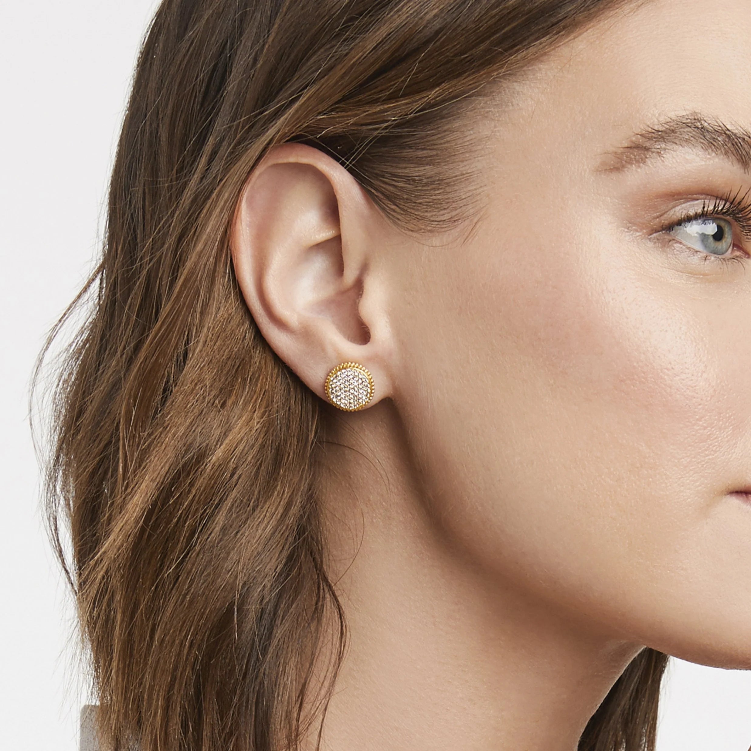 Fleur-De-Lis CZ Gold Studs