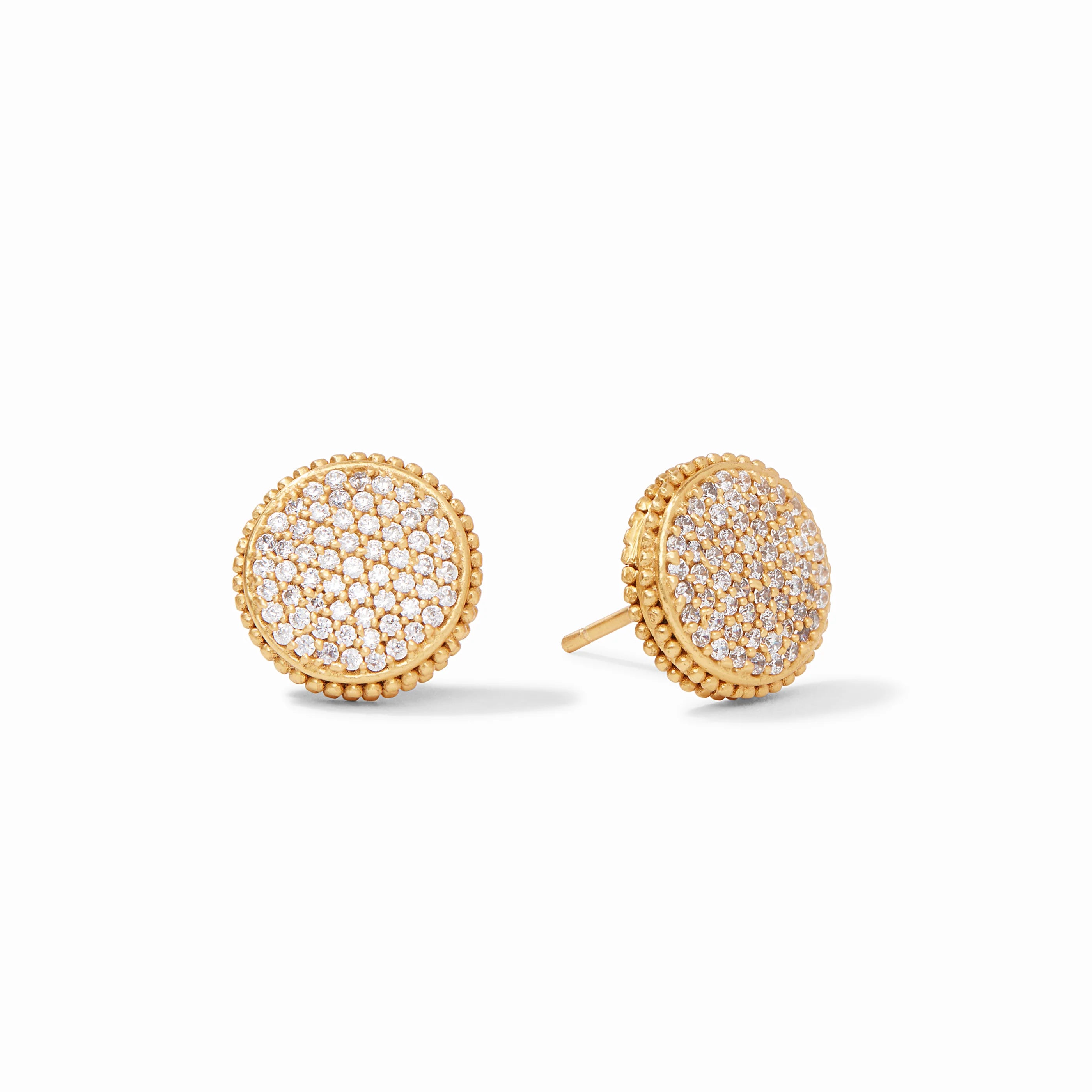 Fleur-De-Lis CZ Gold Studs