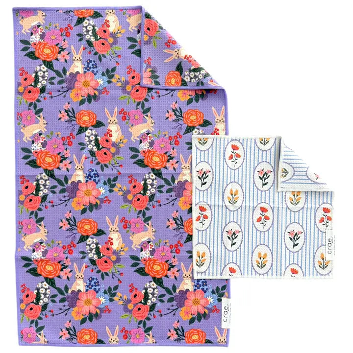 Fluffy Bunny Washcloth & Hand Towel