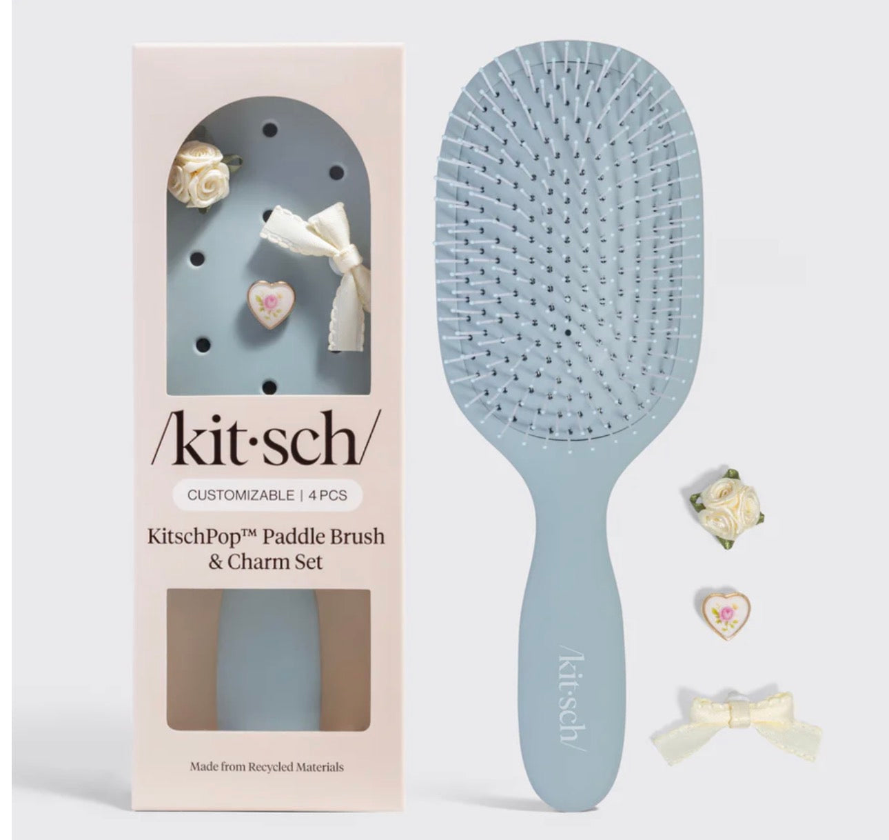 Paddle Brush & Charm Set