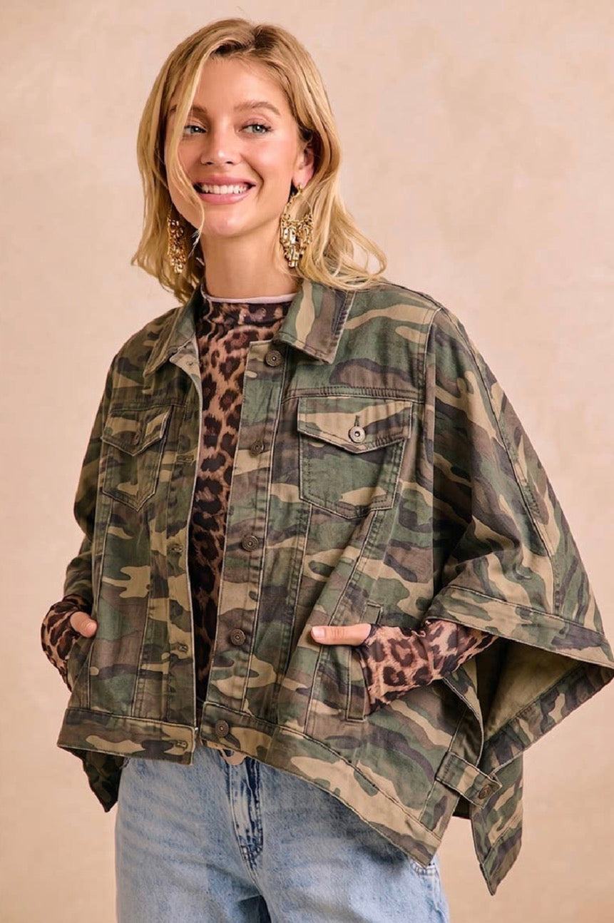 Camo Oversize Trucker Jacket