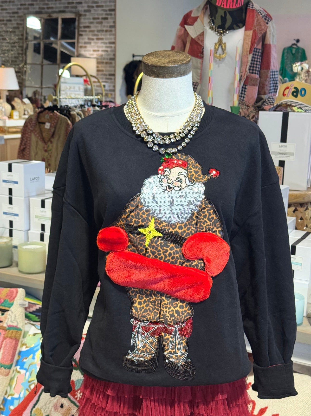 Leopard Santa Sweatshirt