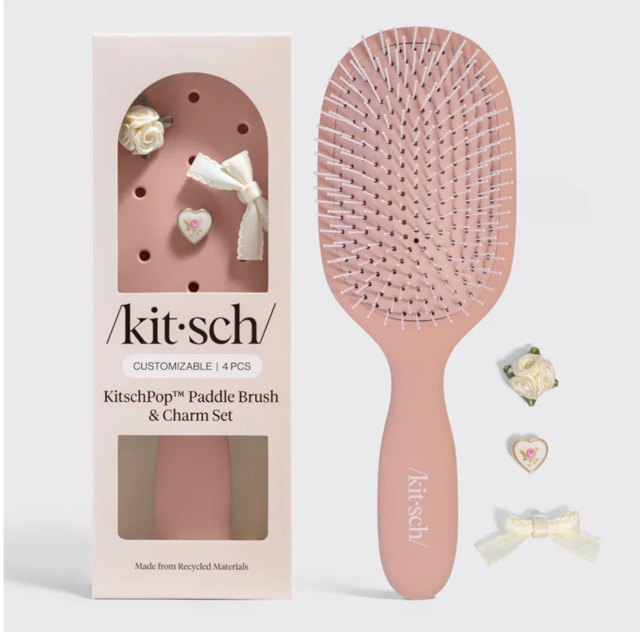 Paddle Brush & Charm Set
