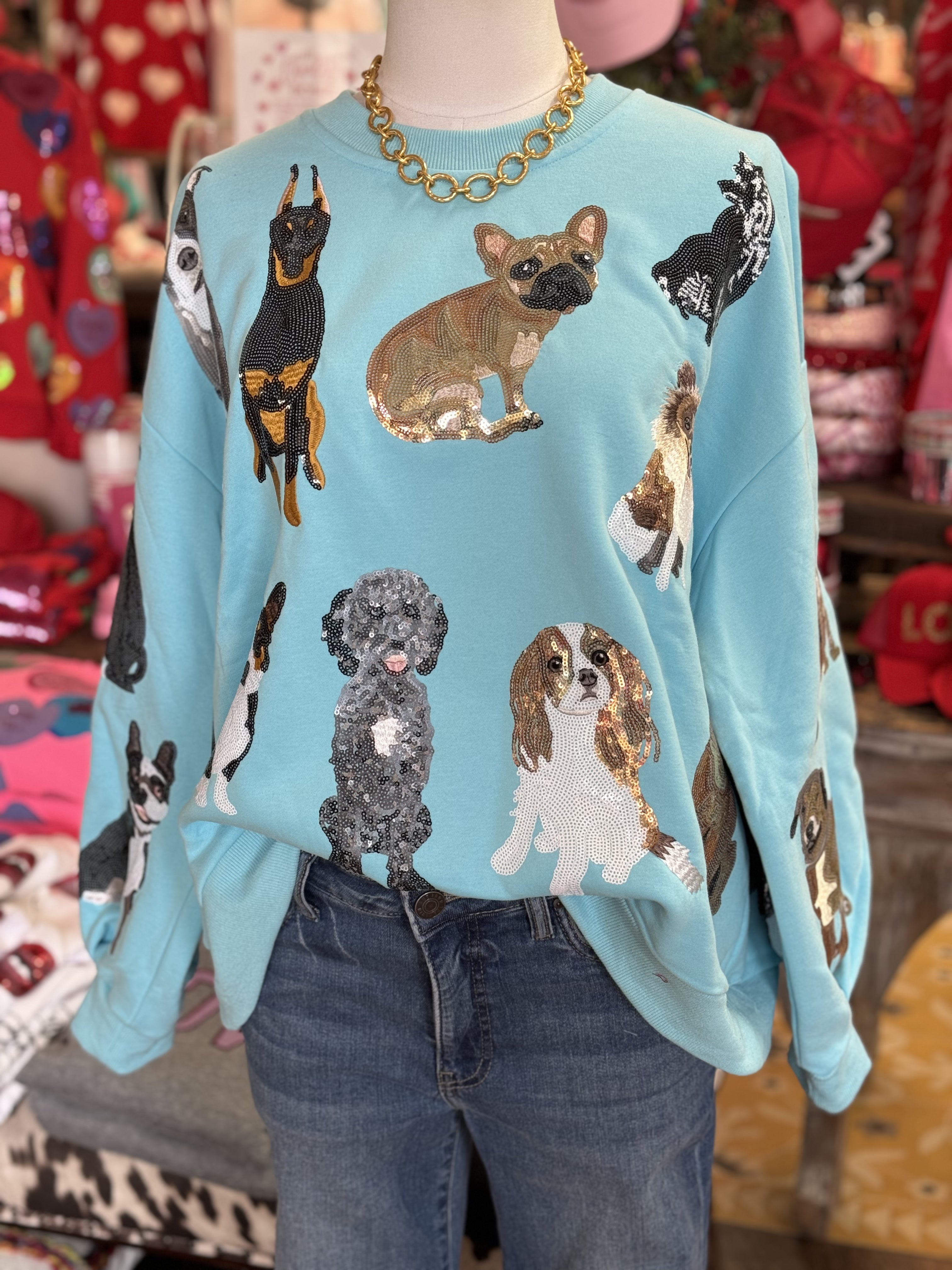 Sequin Dog Sweatshirt