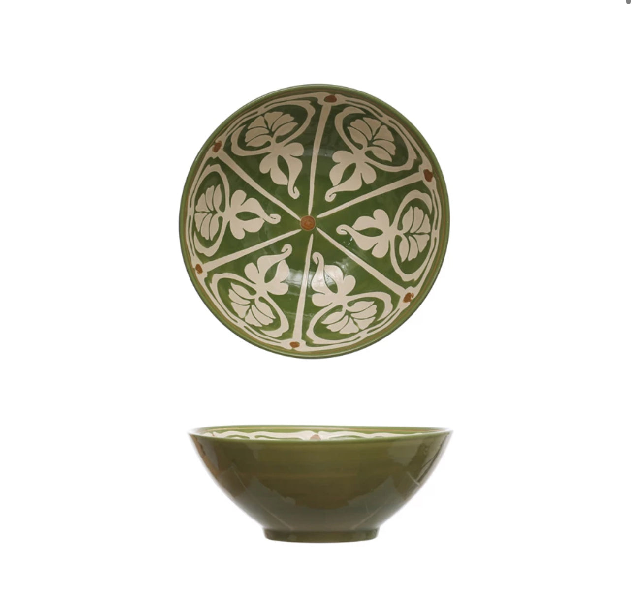 Stoneware Green Bowl