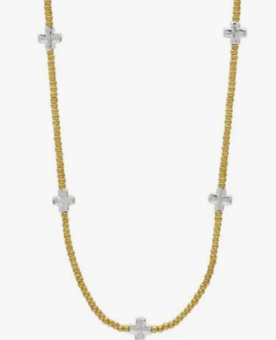 Life In Balance Cross Mini Ball Necklace