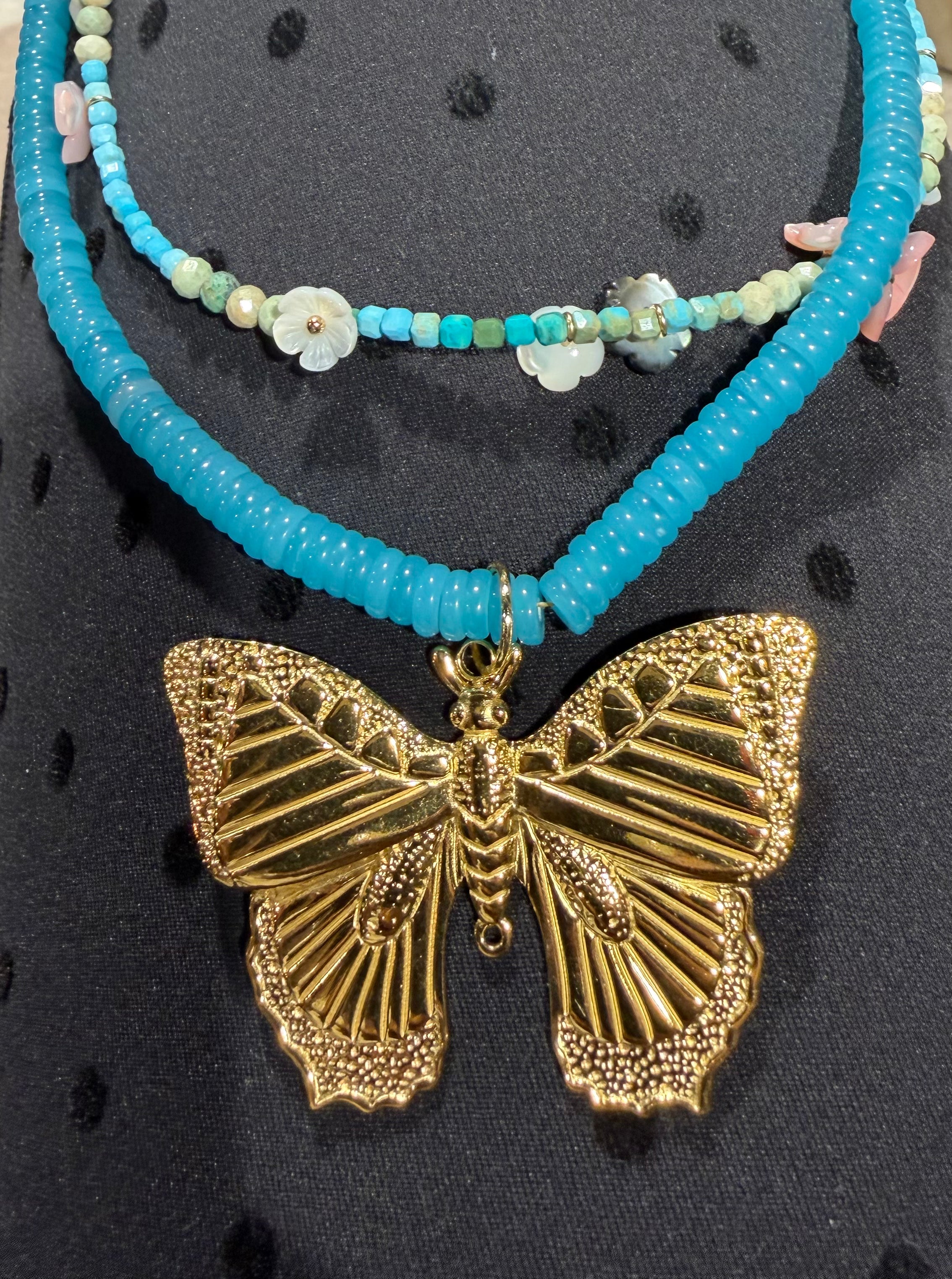 Blue Butterfly Necklace