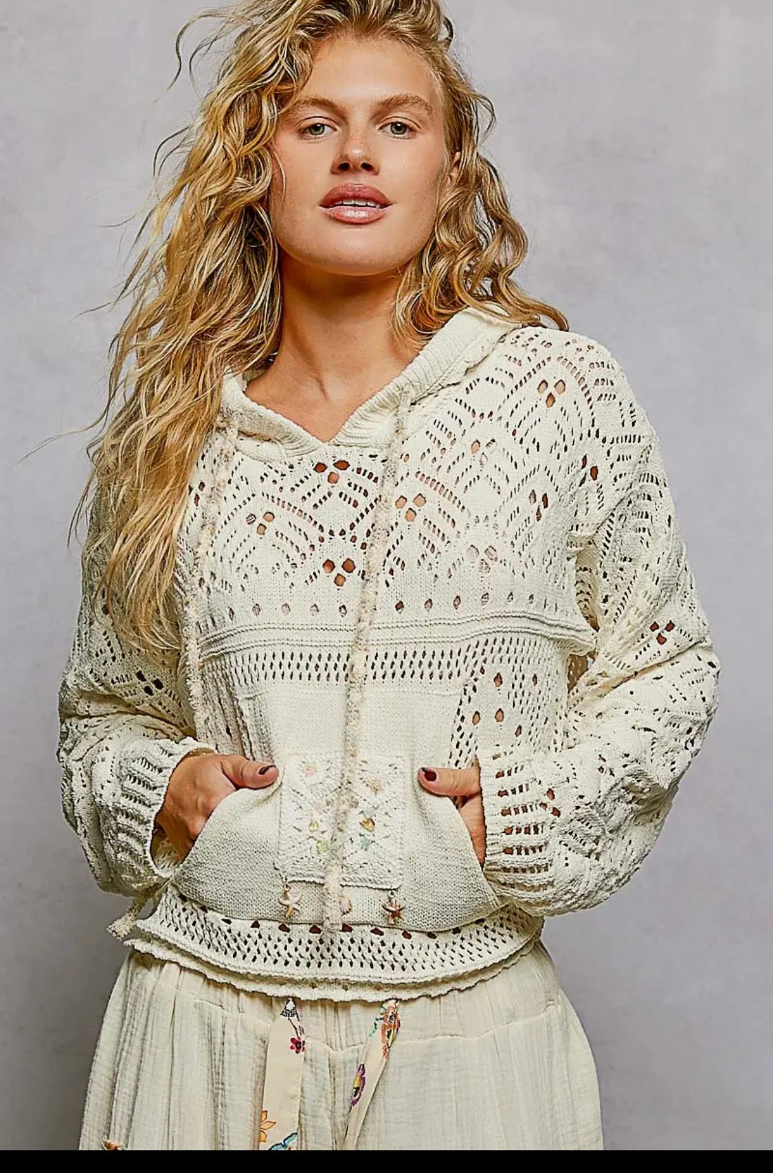 Chenille Crochet Hoodie