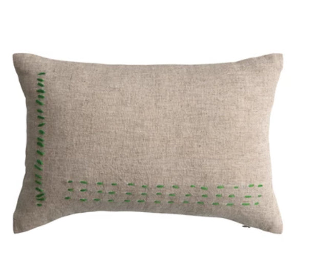 Embroidered Lumbar Pillow