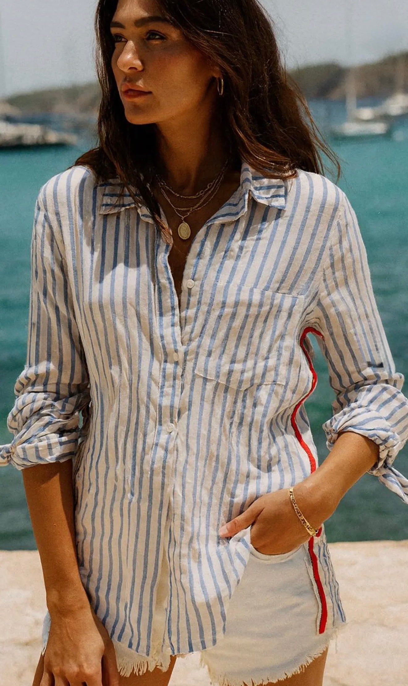 Capri Rose Stripe Top