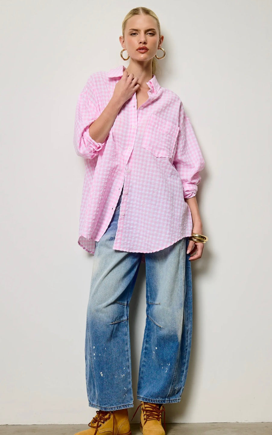 Oversized Gingham Top- 3 Colors