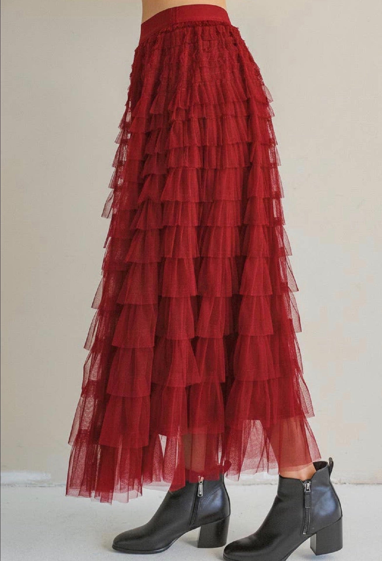 Tiered Mesh Skirt