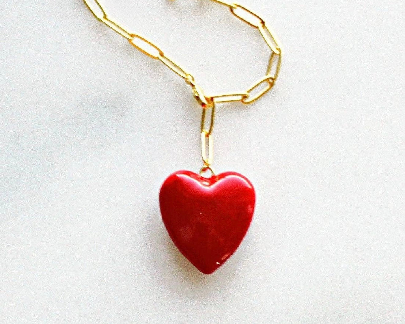 Olivia Red Heart Necklace