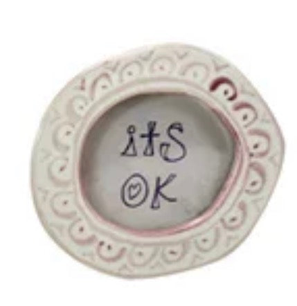 Hand-Painted Stoneware Mini Photo Frame Magnet w/ Word/Saying, 10 Styles