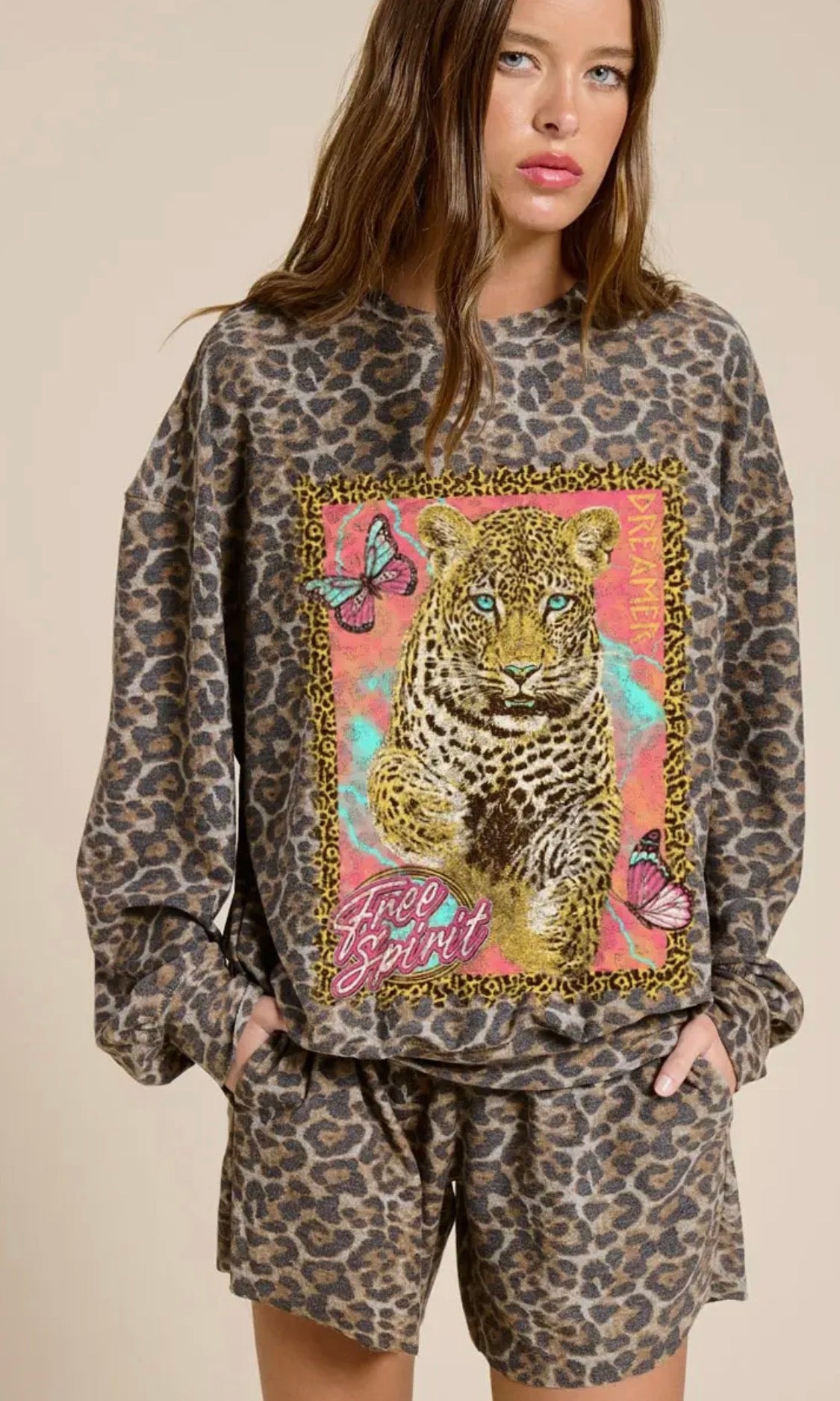 Free Spirit Leopard Pullover