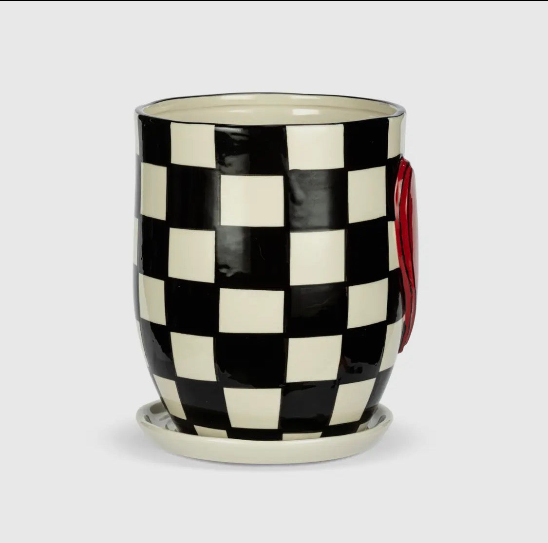 Checker Red Heart Planter
